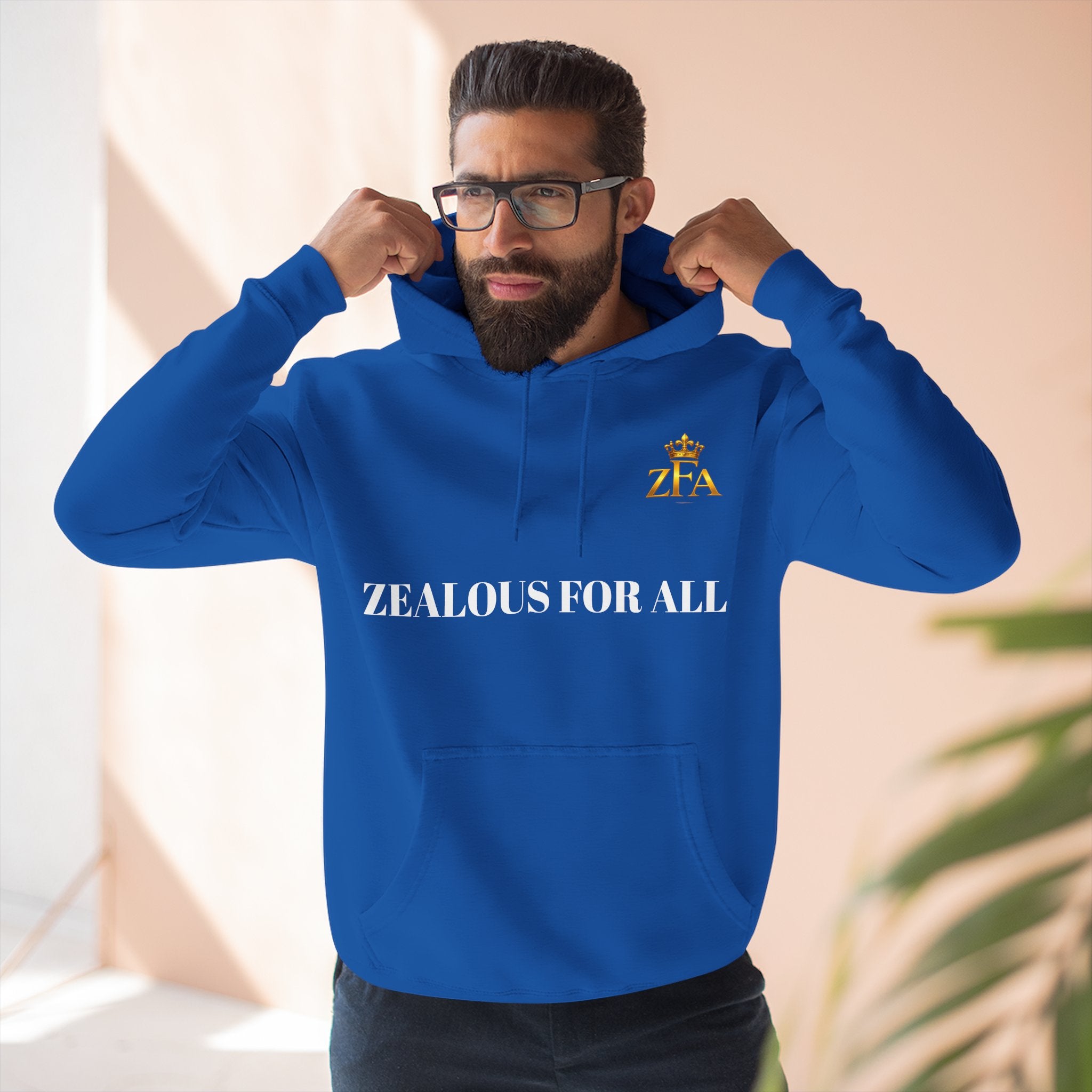 ZFA Premium Hoodie (White Words) Printify