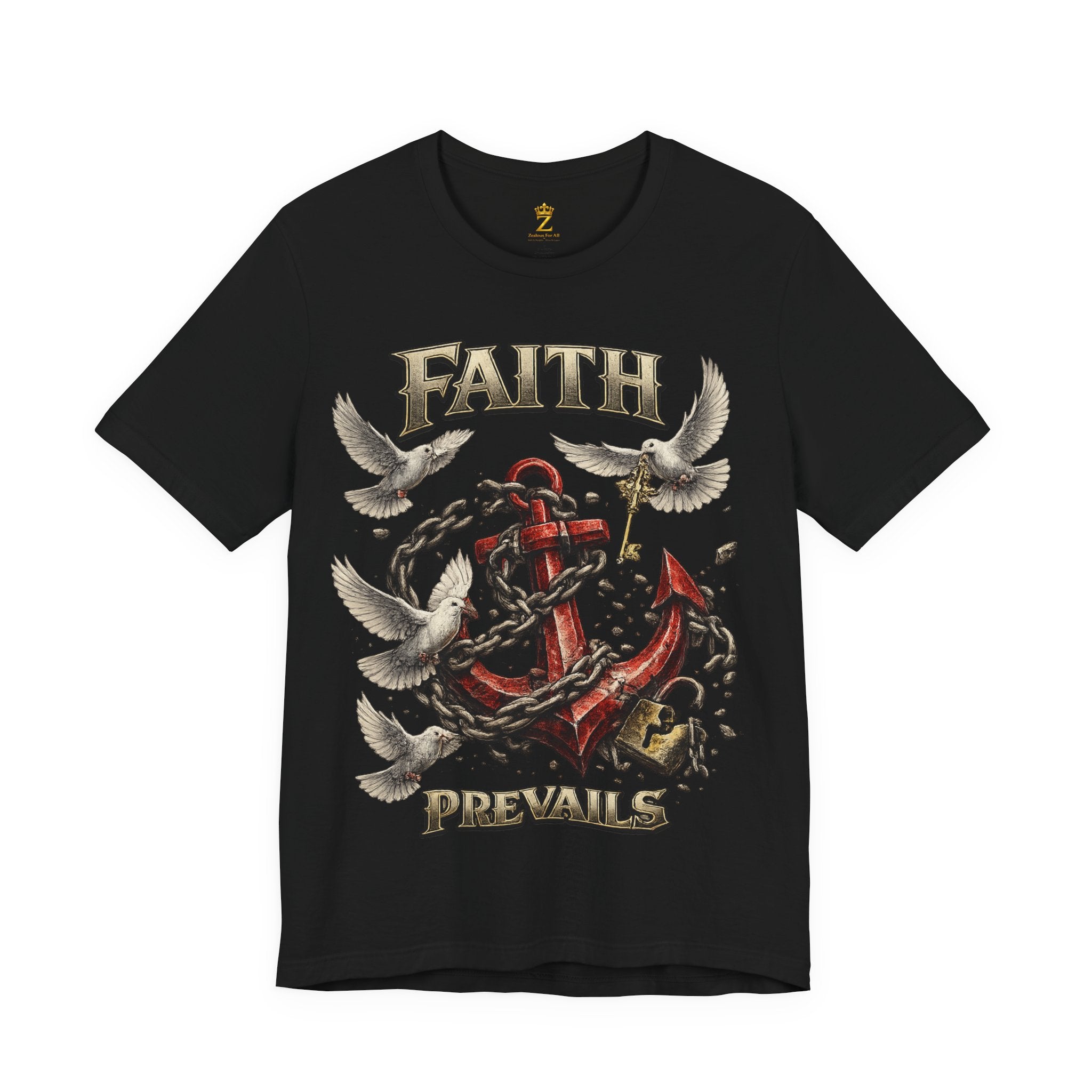 Faith Prevails T‑Shirt (Red Anchor) Printify