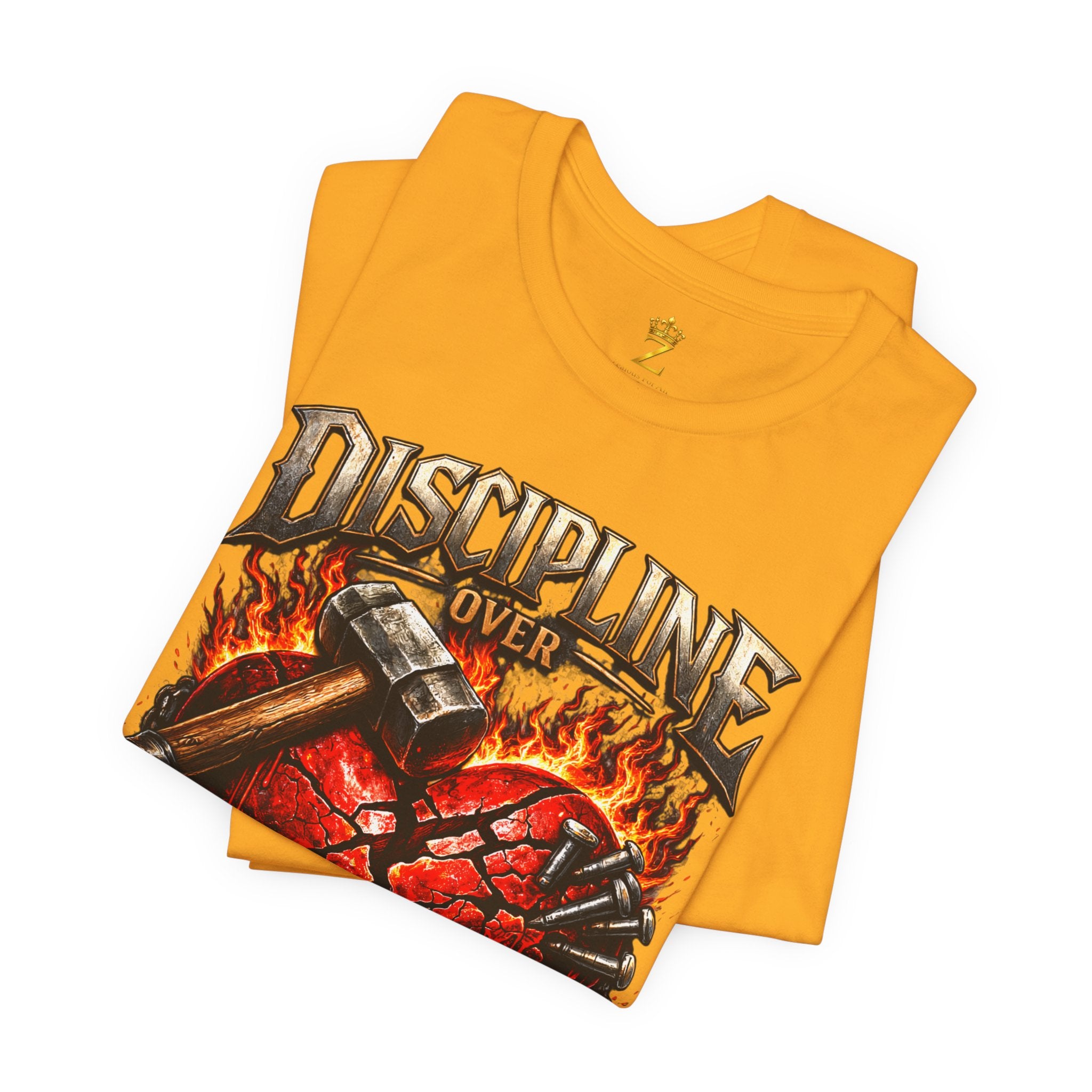 Discipline Over Emotions Premium Graphic T-Shirt (Red Heart) Printify