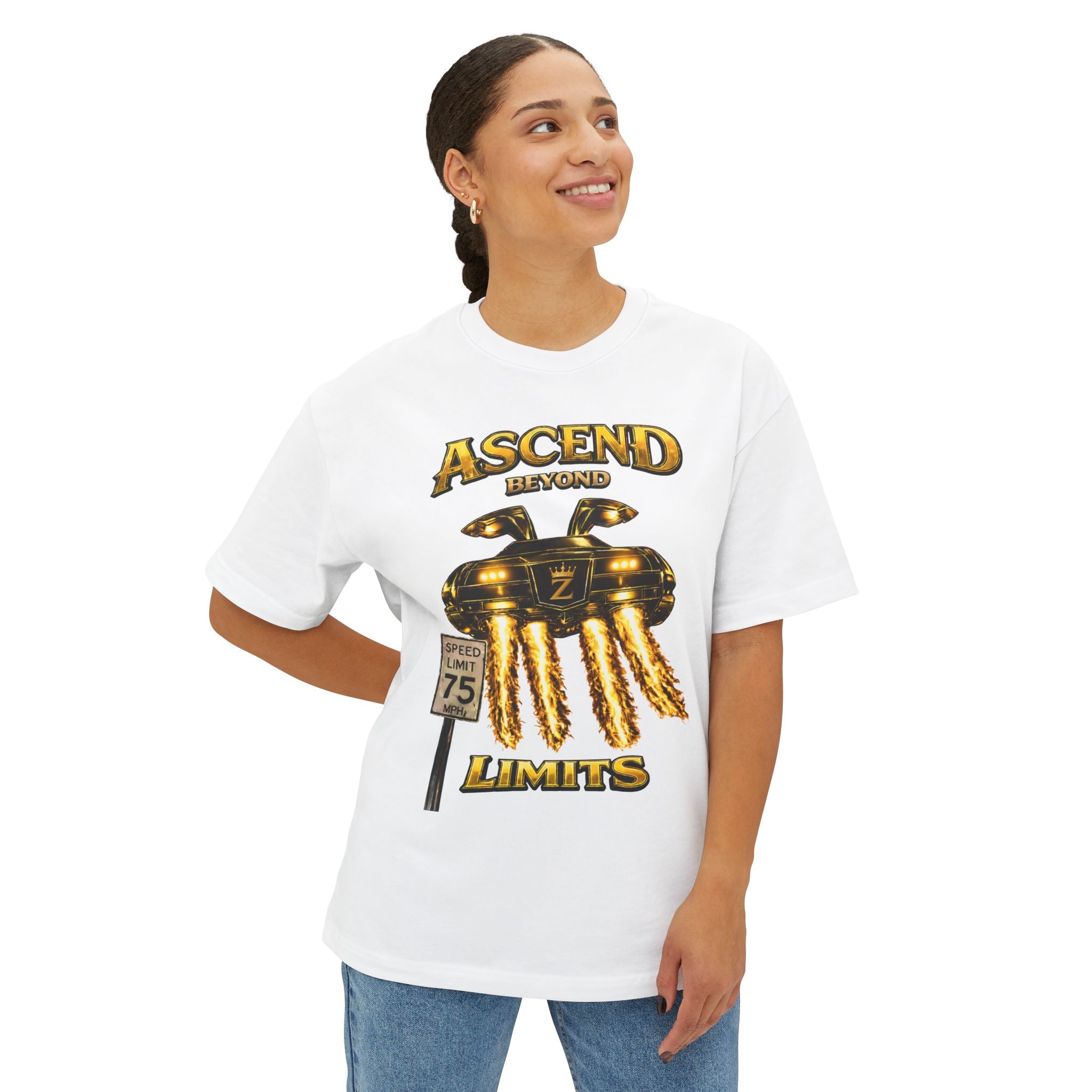 COMING SOON... Adult *Oversized* Ascend Beyond Limits Graphic Tee (Gold) Printify