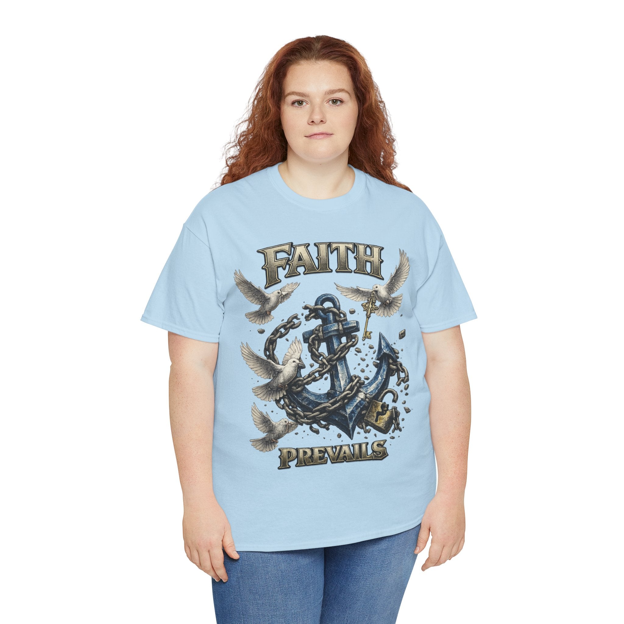 Adult Faith Prevails T‑Shirt (Blue Anchor) Printify