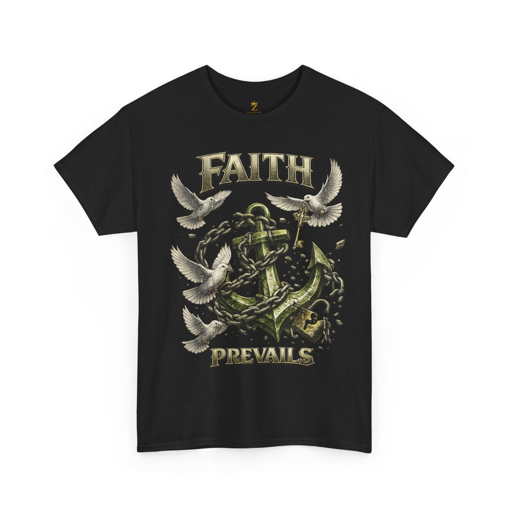 Adult Faith Prevails Anchor T-Shirt (Green Anchor) Printify