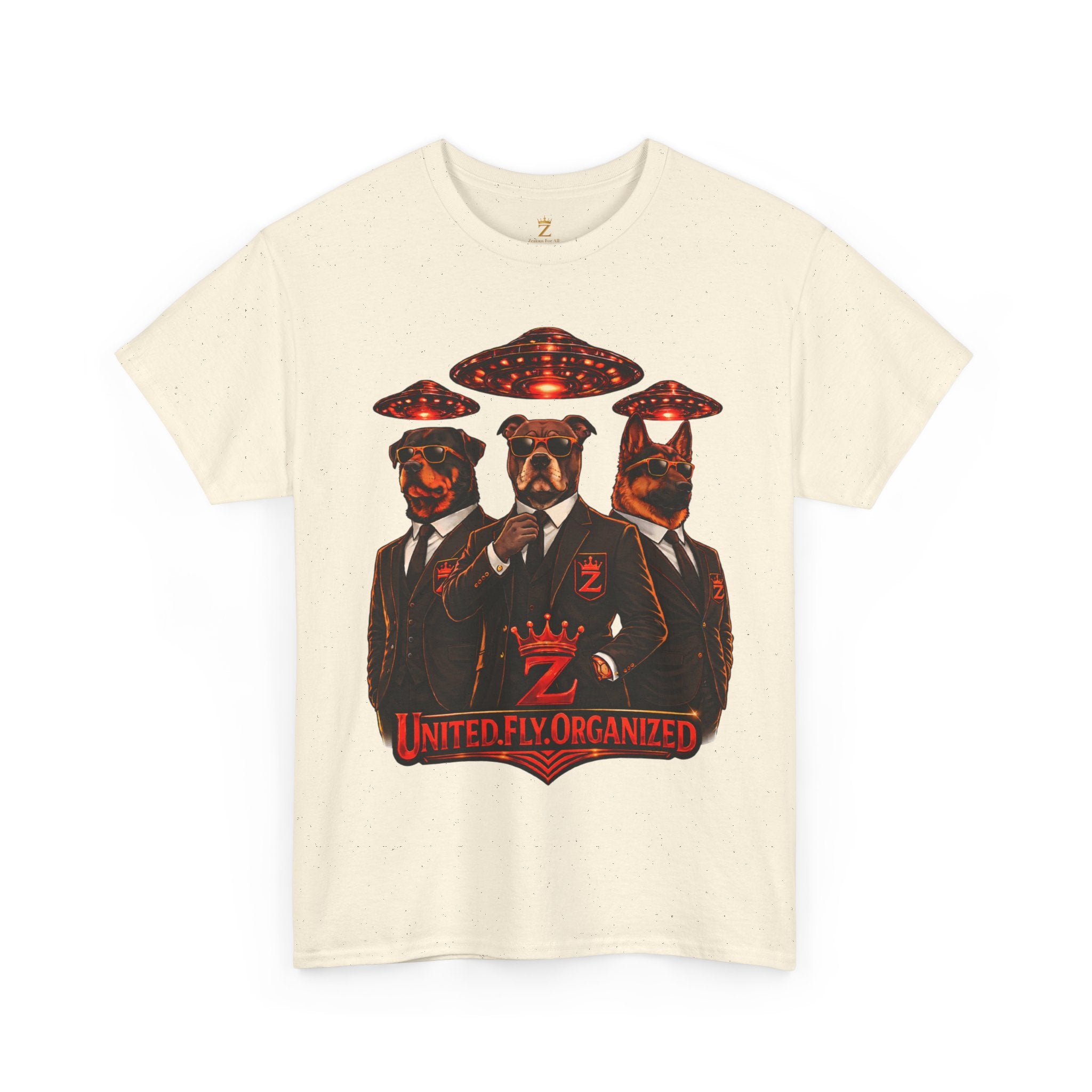 Adult "United. Fly. Organized." Graphic Tee (Red) Printify