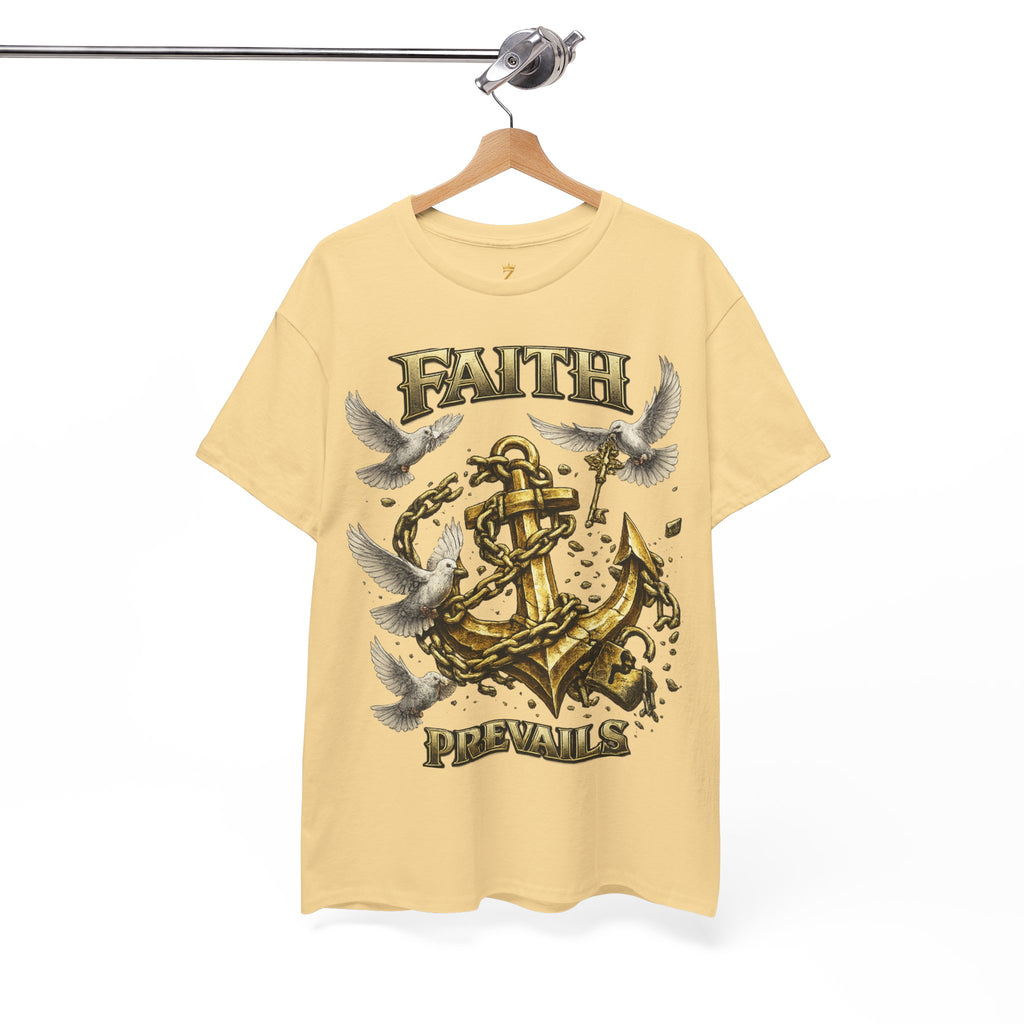 Adult Faith Prevails Anchor T-Shirt (Gold Anchor) Printify