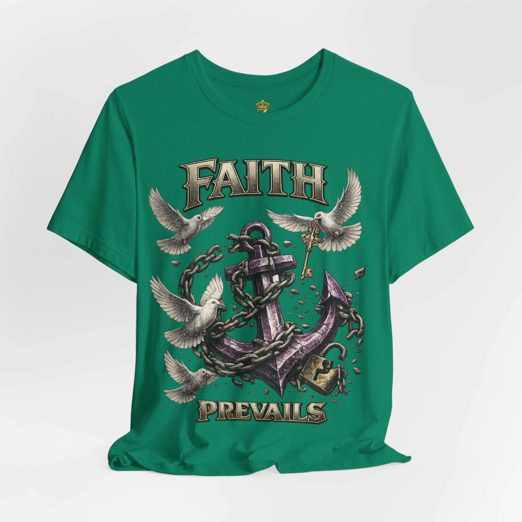 Faith Prevails T‑Shirt (Purple Anchor) Printify