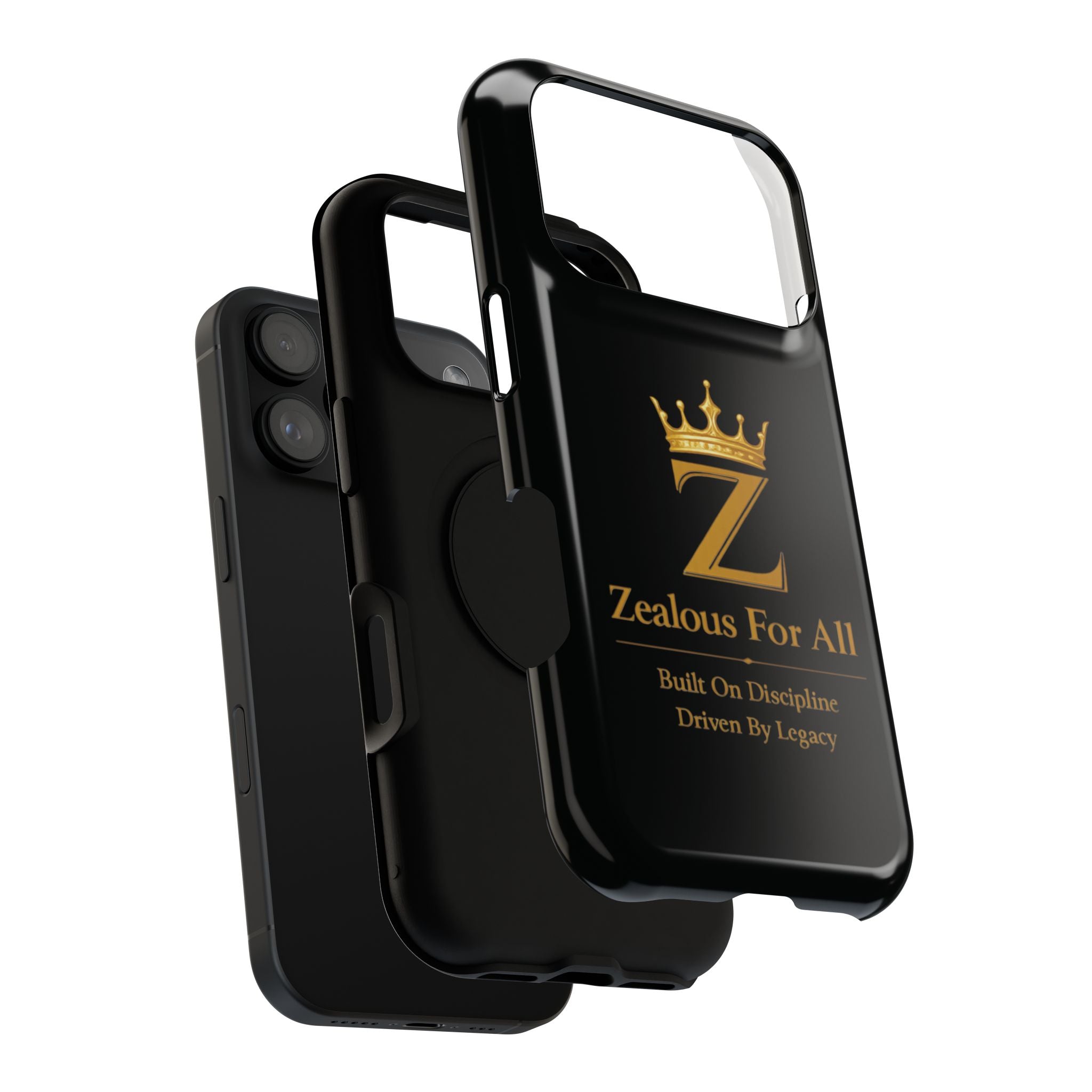 Phone Case — "Zealous For All" Gold Crown Impact-Resistant Case Printify