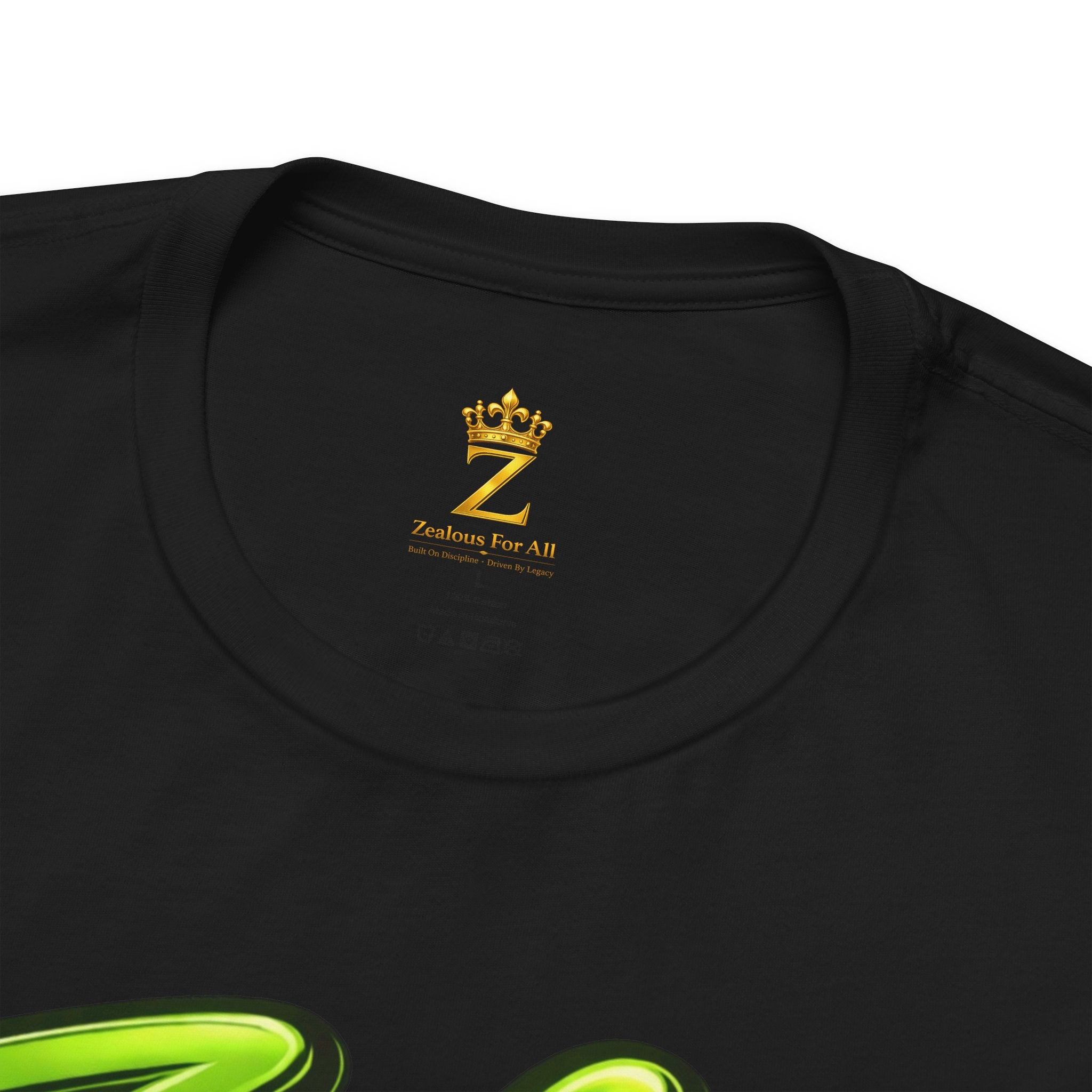 Zealous For All Graphic T-Shirt (Lime Green Logo) Printify