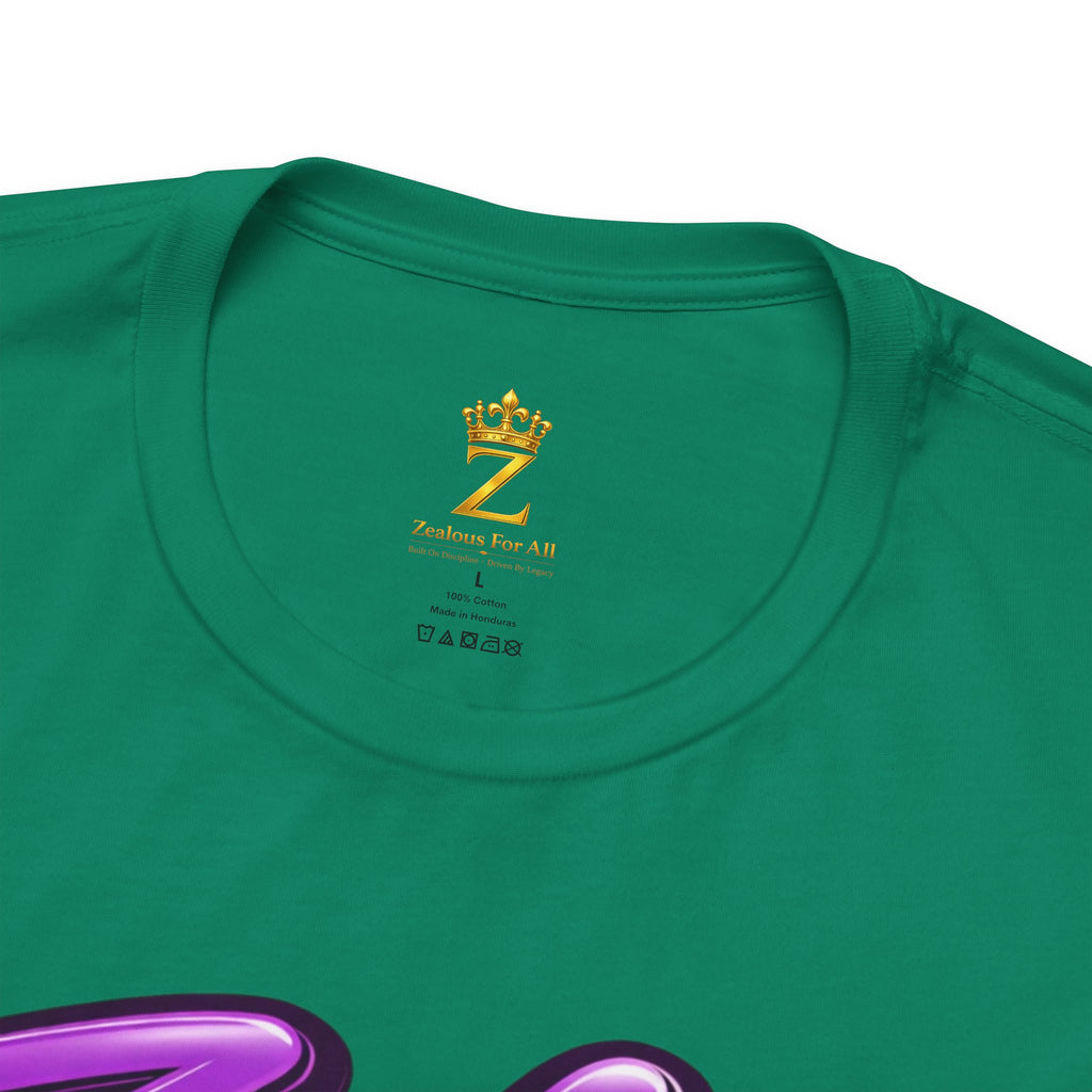 Zealous For All Graphic T-Shirt (Purple Logo) Printify