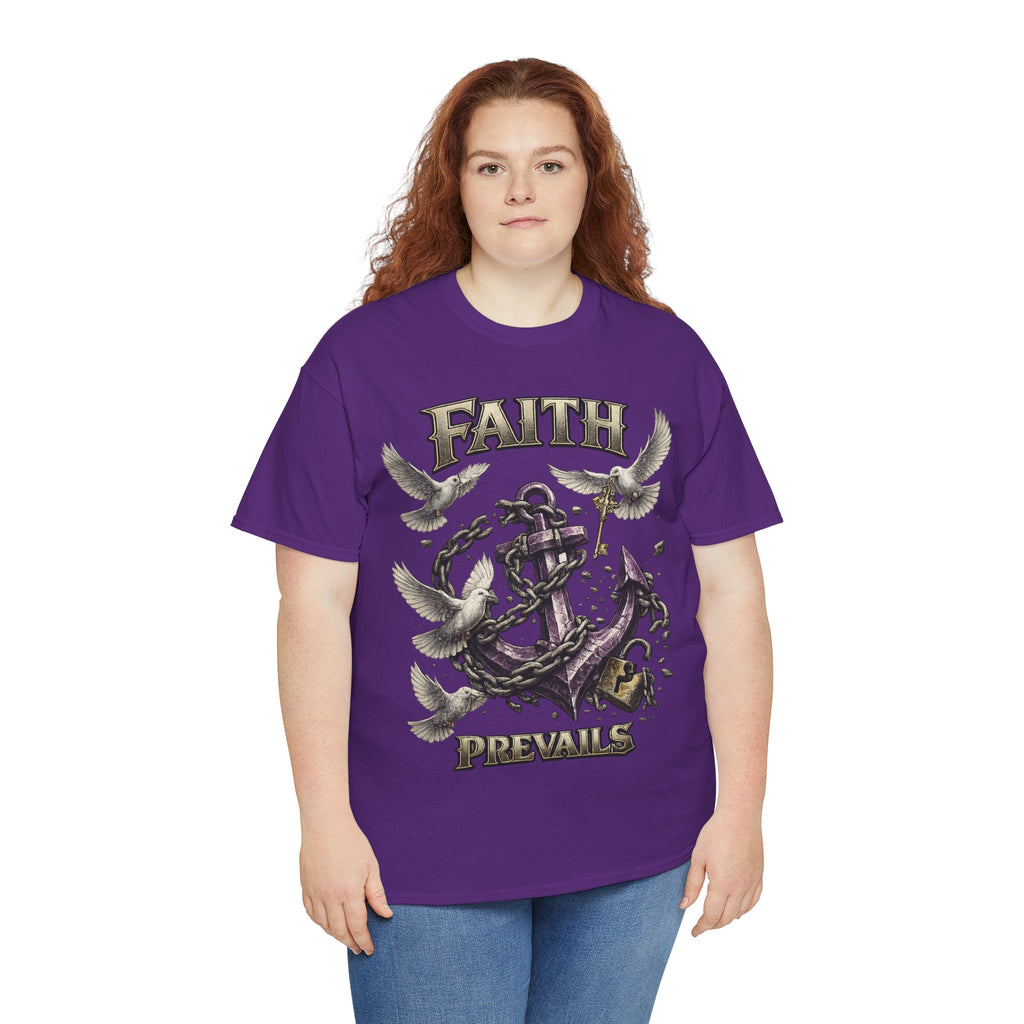 Adult Faith Prevails T‑Shirt (Purple Anchor) Printify