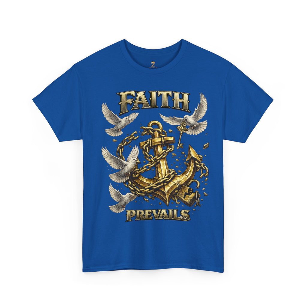 Adult Faith Prevails Anchor T-Shirt (Gold Anchor) Printify