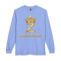 Long Sleeve Shirt — "Zealous For All" Gold Crown Logo, Printify