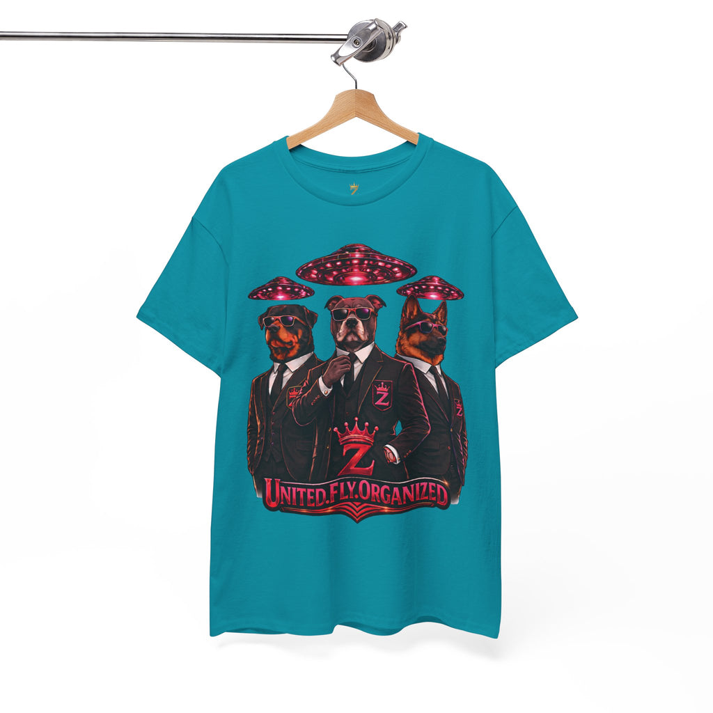 Adult "United. Fly. Organized." Graphic Tee (Hot Pink) Printify