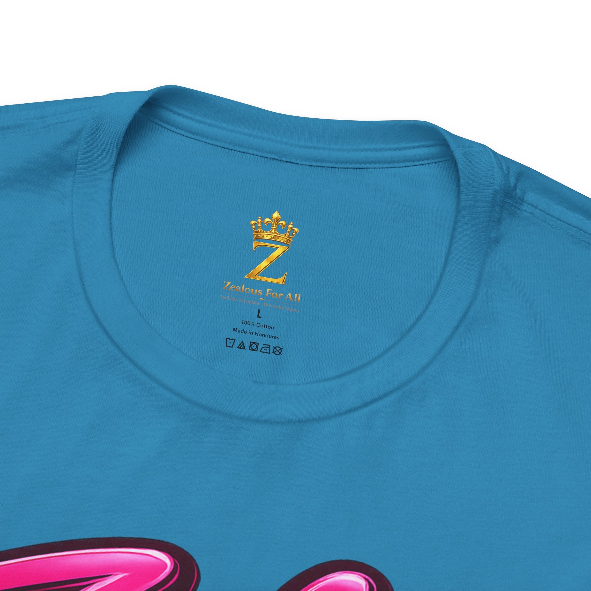 Zealous For All Graphic T-Shirt (Hot Pink Logo) Printify