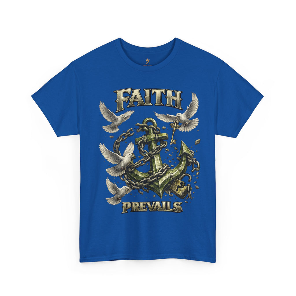 Adult Faith Prevails Anchor T-Shirt (Green Anchor) Printify