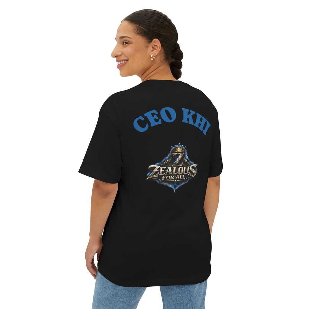 CEO KHI EDITION *Oversized* Discipline Over Emotions Graphic T-Shirt (Blue Heart) Printify