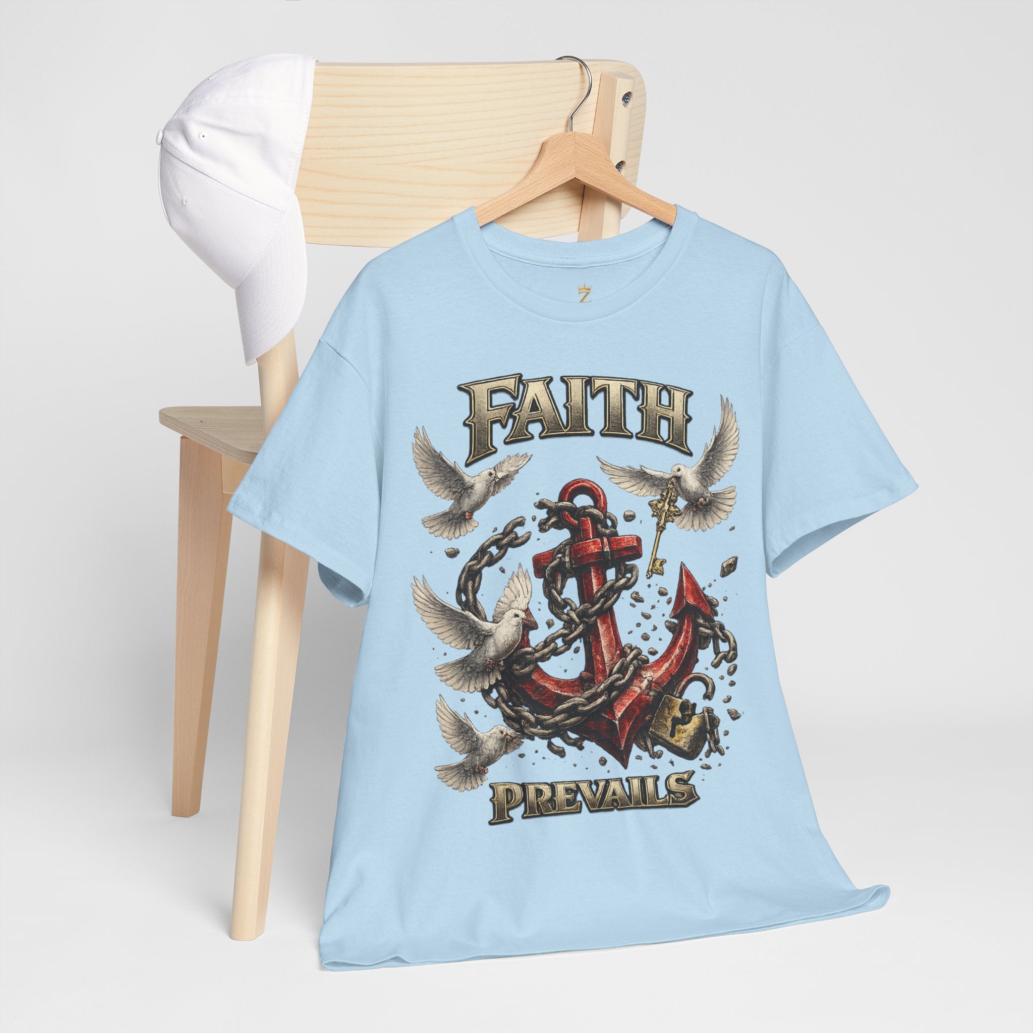 Adult Faith Prevails T‑Shirt (Red Anchor) Printify
