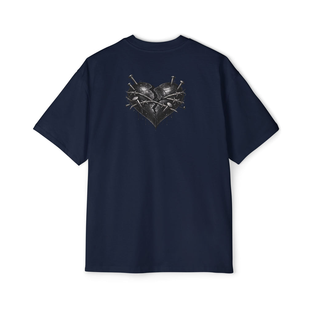 Oversized Discipline Over Emotions Graphic Tee (Black Heart) Printify