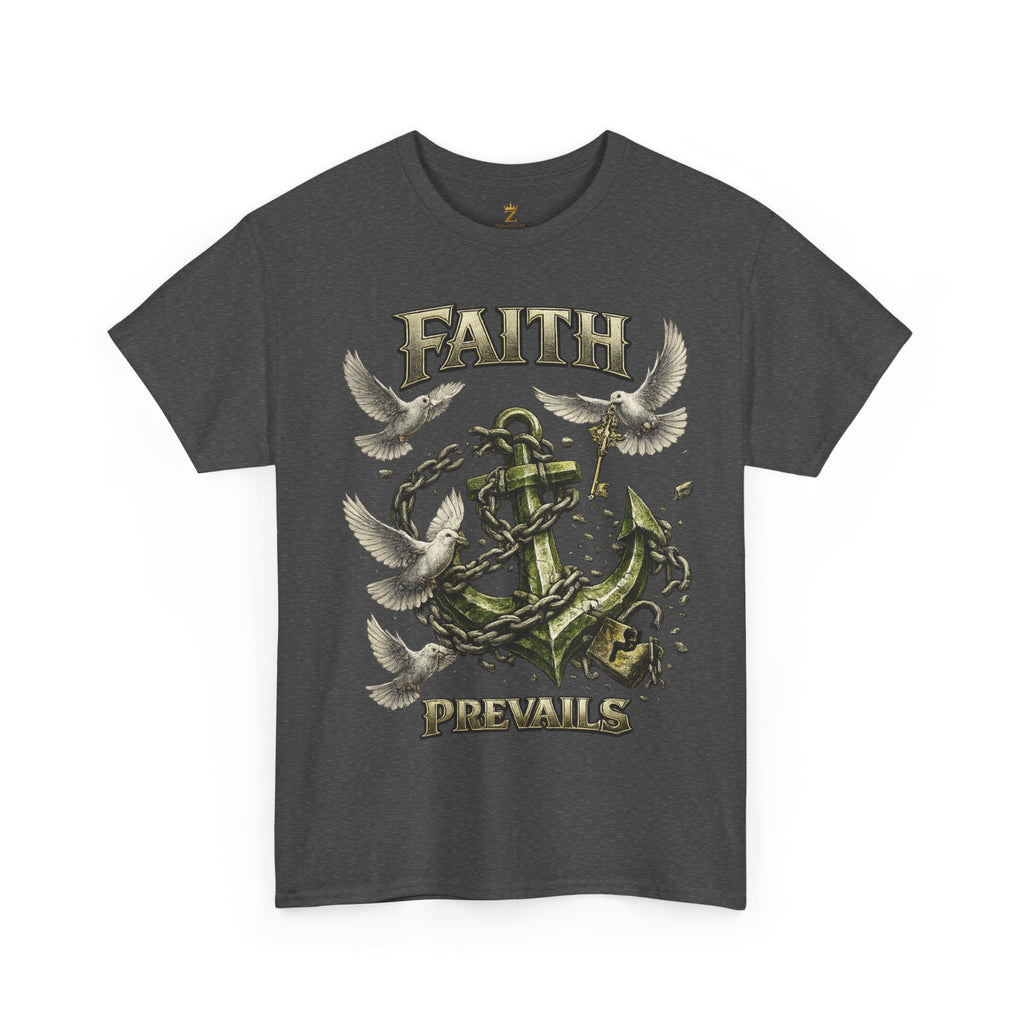 Adult Faith Prevails Anchor T-Shirt (Green Anchor) Printify