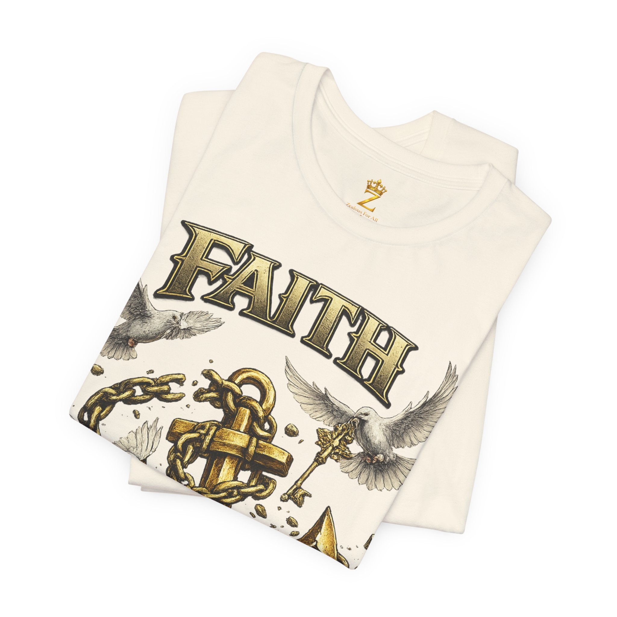 Faith Prevails T‑Shirt (Gold Anchor) Printify