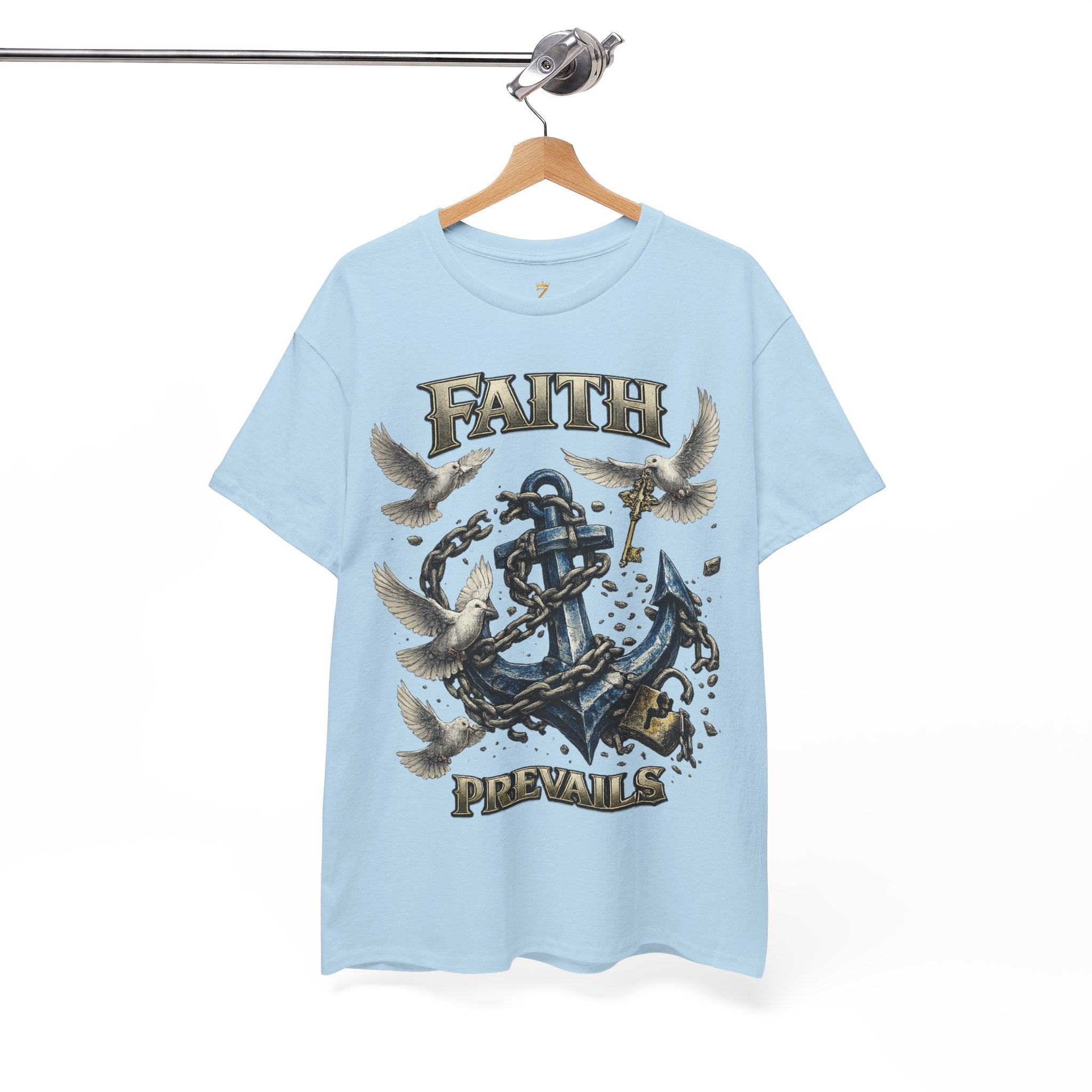 Adult Faith Prevails T‑Shirt (Blue Anchor) Printify