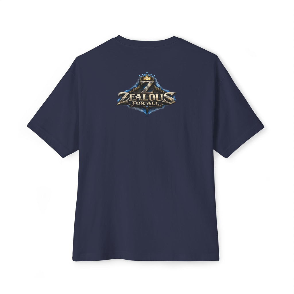 Adult *Oversized* Discipline Over Emotions Graphic T-Shirt (Blue Heart) - Zealous For All