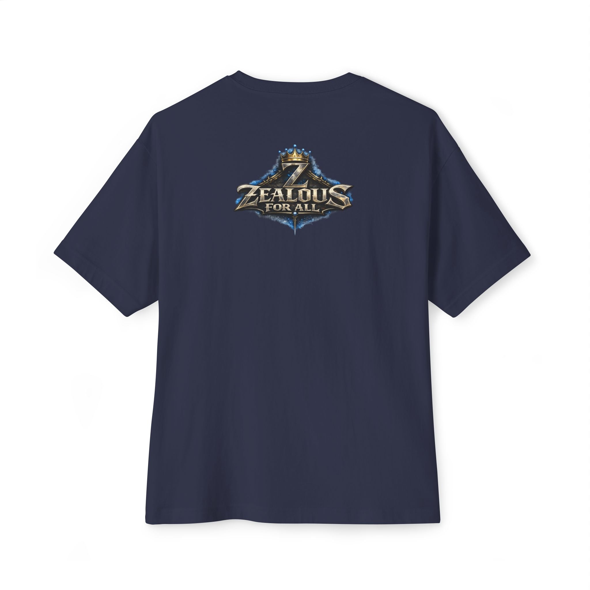 Adult *Oversized* Discipline Over Emotions Graphic T-Shirt (Blue Heart) - Zealous For All