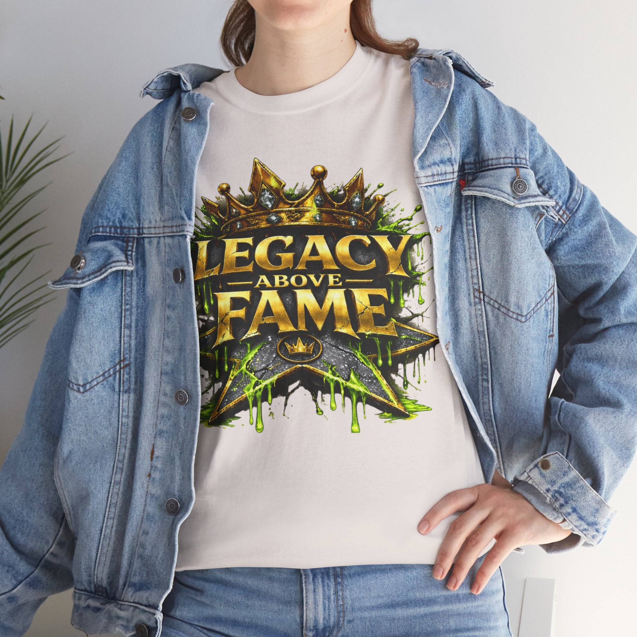 Adult Legacy Above Fame Graphic T-Shirt (Lime Green Drip) - Zealous For All