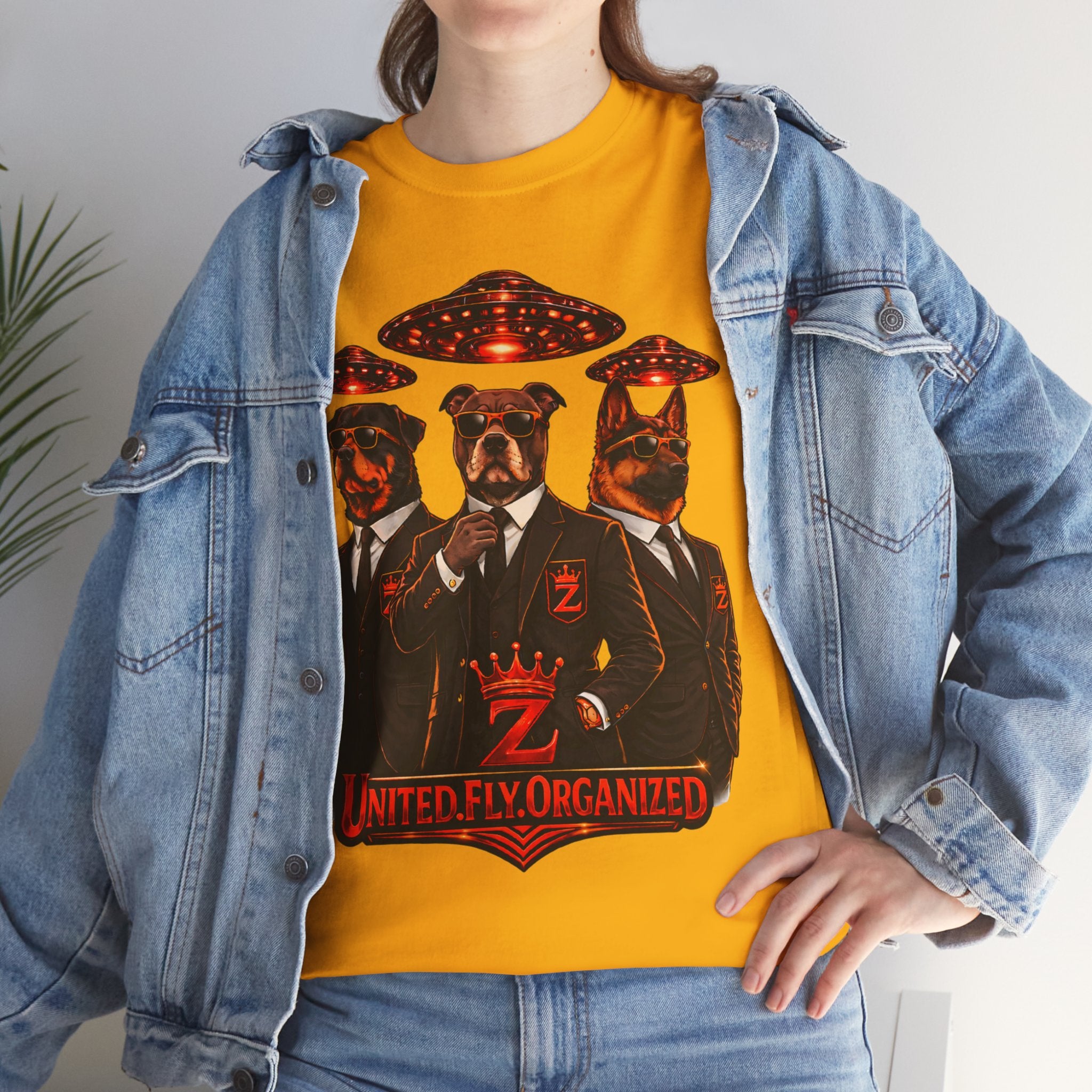 Adult "United. Fly. Organized." Graphic Tee (Red) Printify