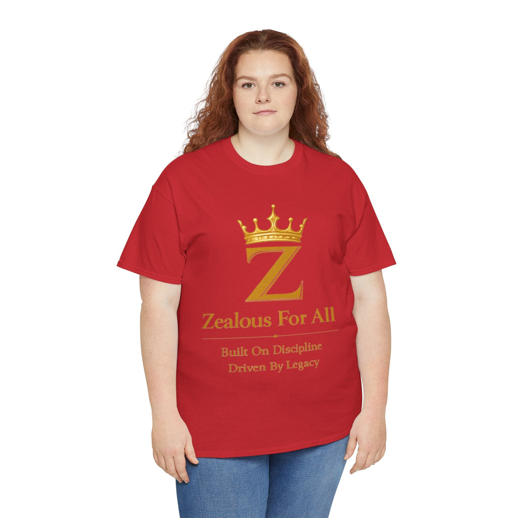 Unisex Zealous For All T-Shirt (Gold Logo (with Back logo) T-shirt) Printify