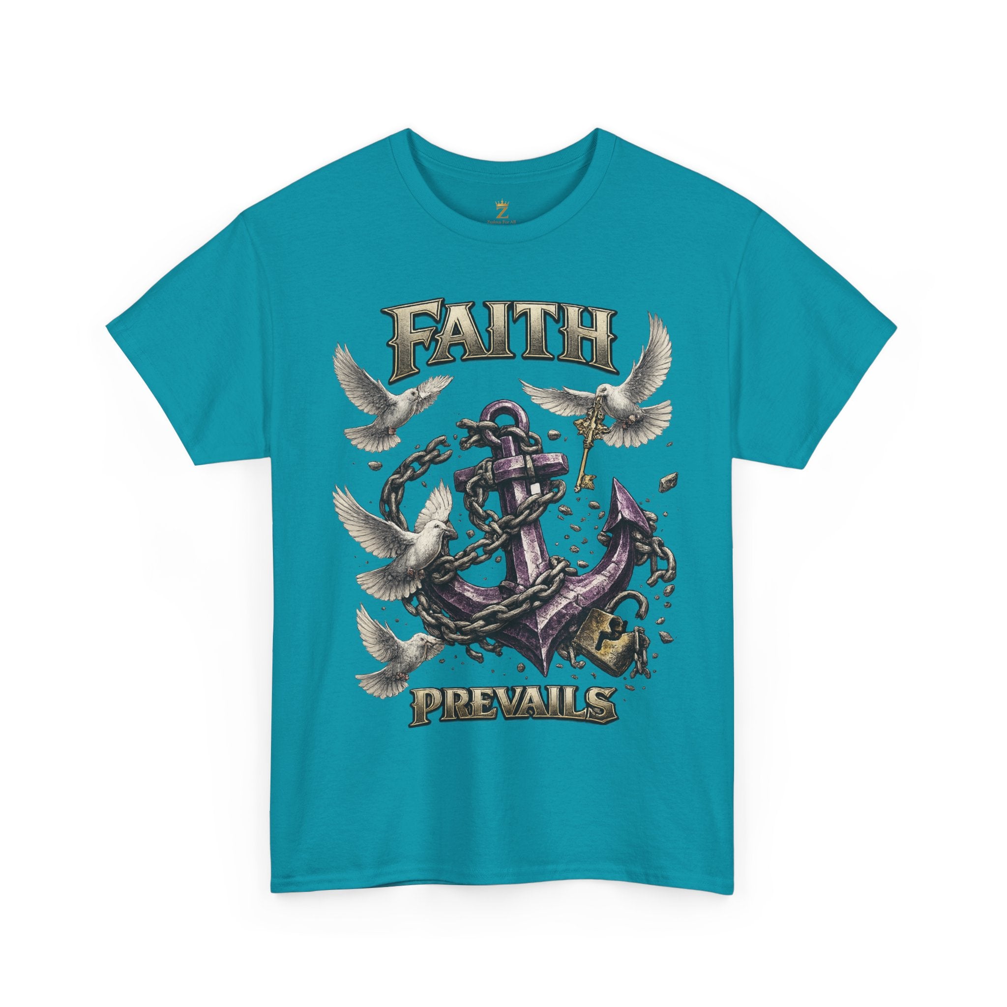 Adult Faith Prevails T‑Shirt (Purple Anchor) Printify