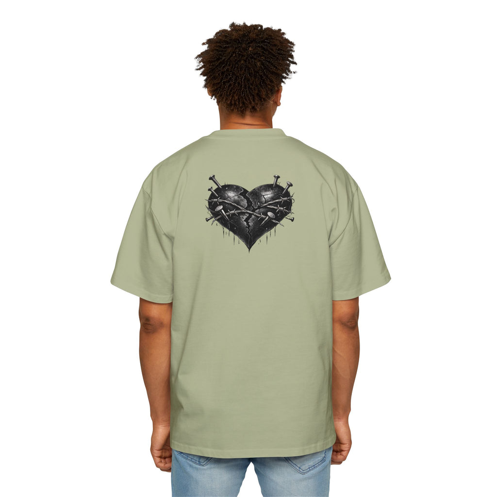 Oversized Discipline Over Emotions Graphic Tee (Black Heart) Printify