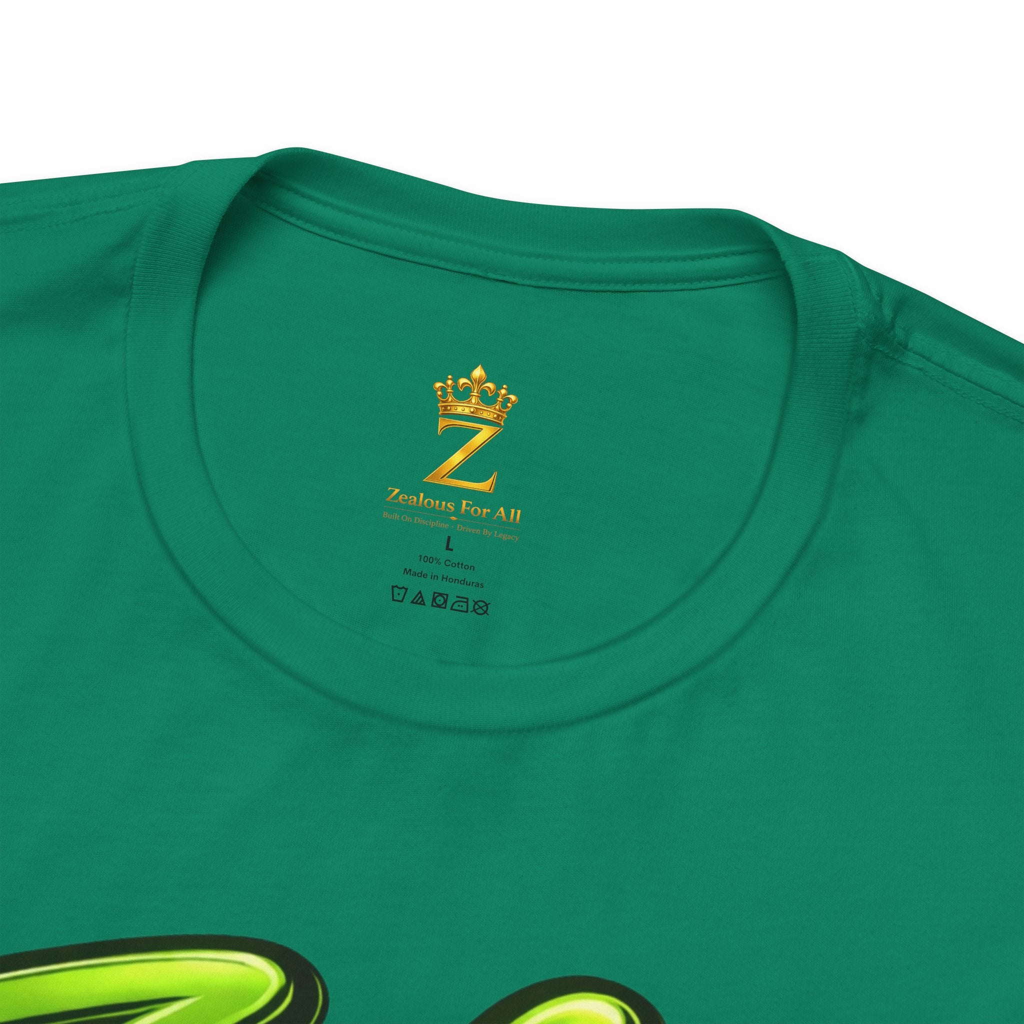 Zealous For All Graphic T-Shirt (Lime Green Logo) Printify