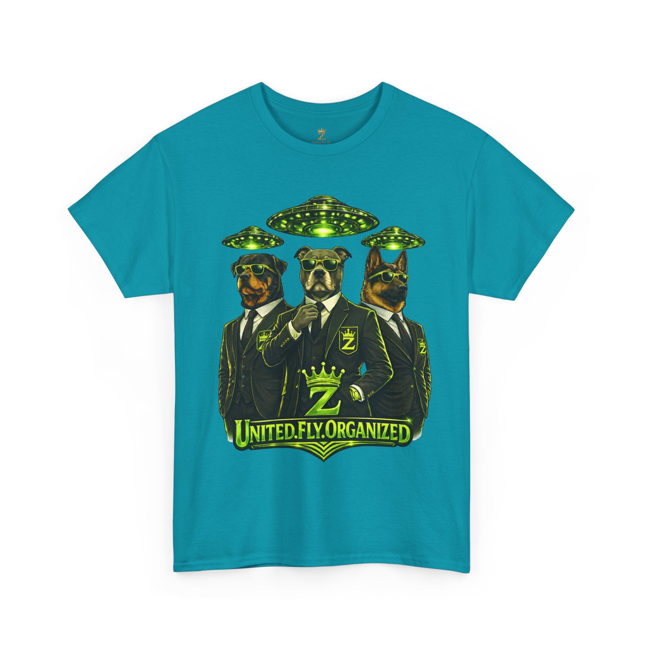 Adult "United. Fly. Organized." Graphic Tee (Lime Green) Printify