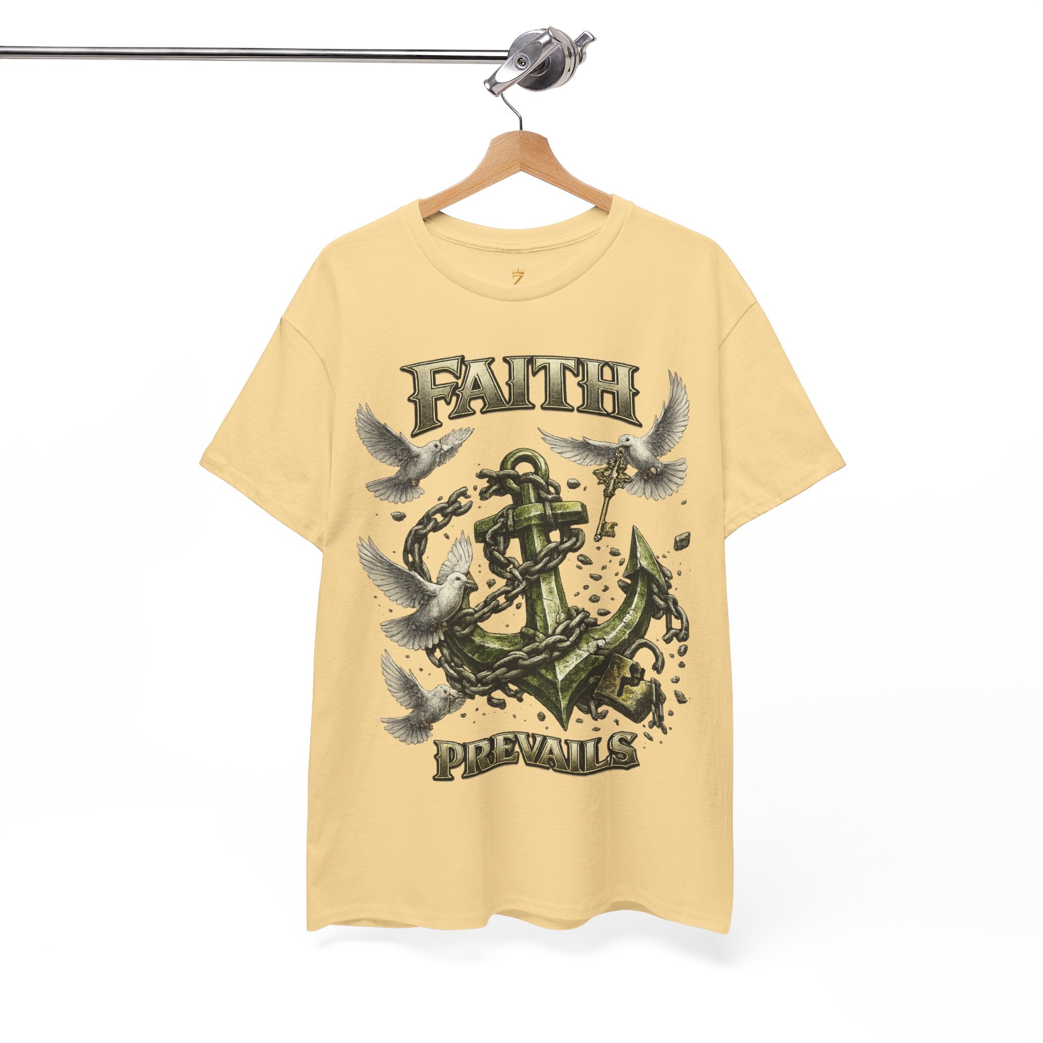 Adult Faith Prevails Anchor T-Shirt (Green Anchor) Printify
