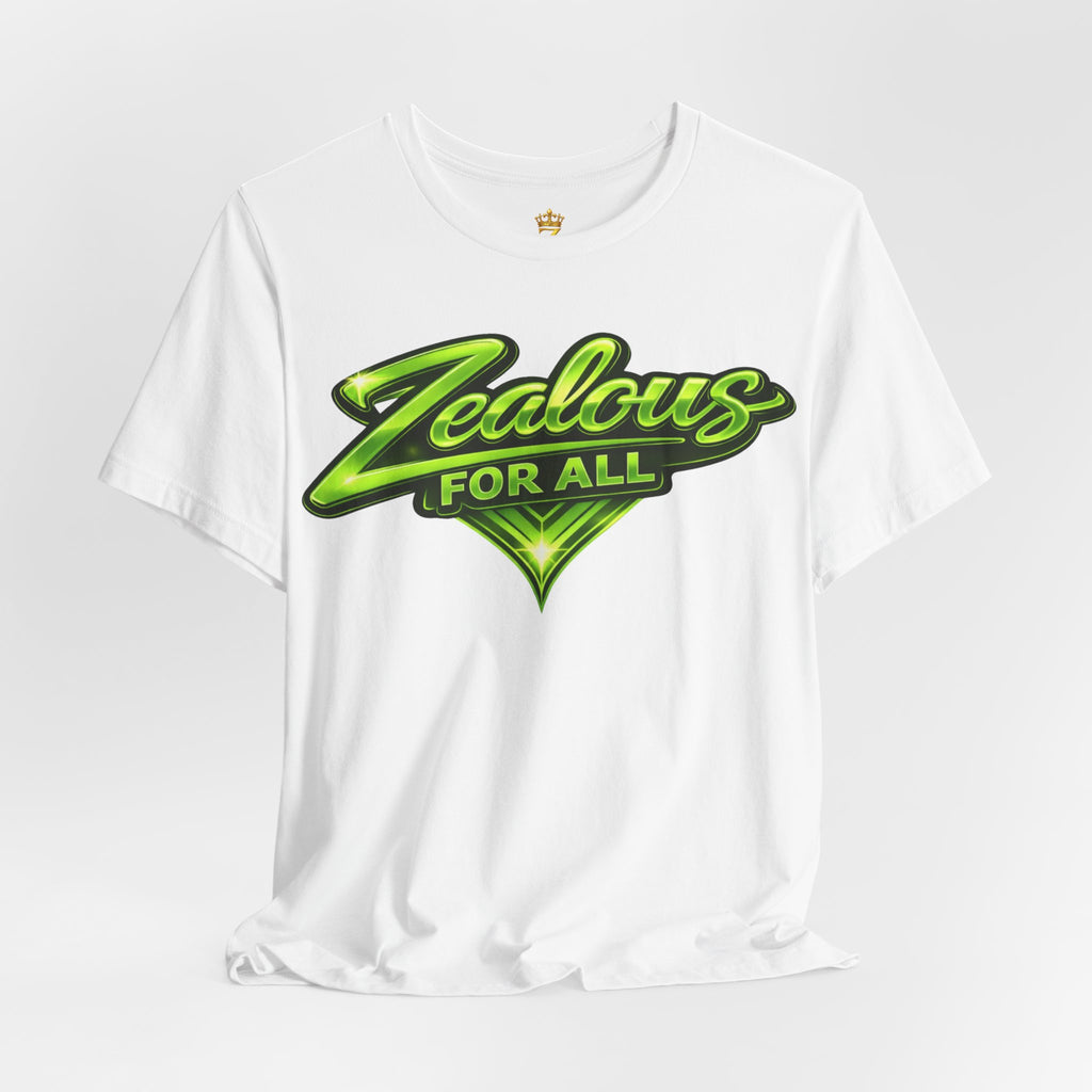Zealous For All Graphic T-Shirt (Lime Green Logo) Printify