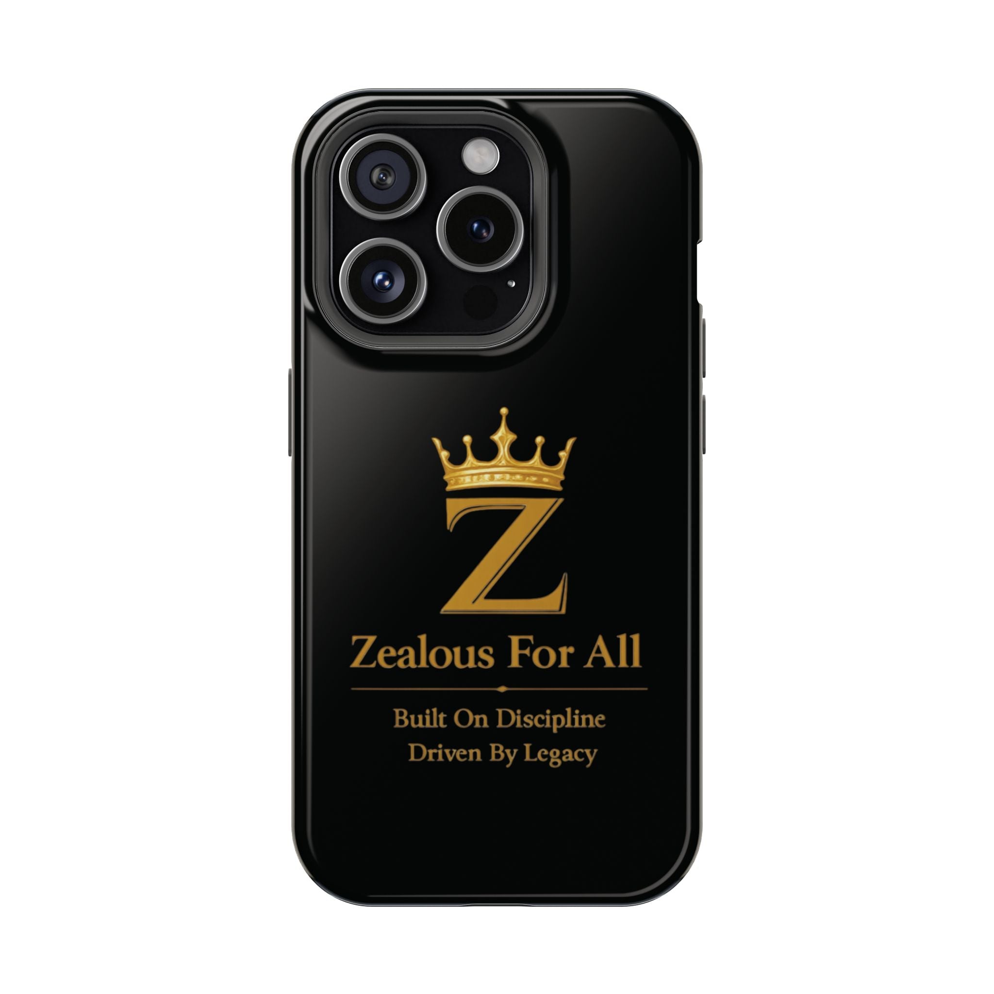 Phone Case — "Zealous For All" Gold Crown Impact-Resistant Case Printify