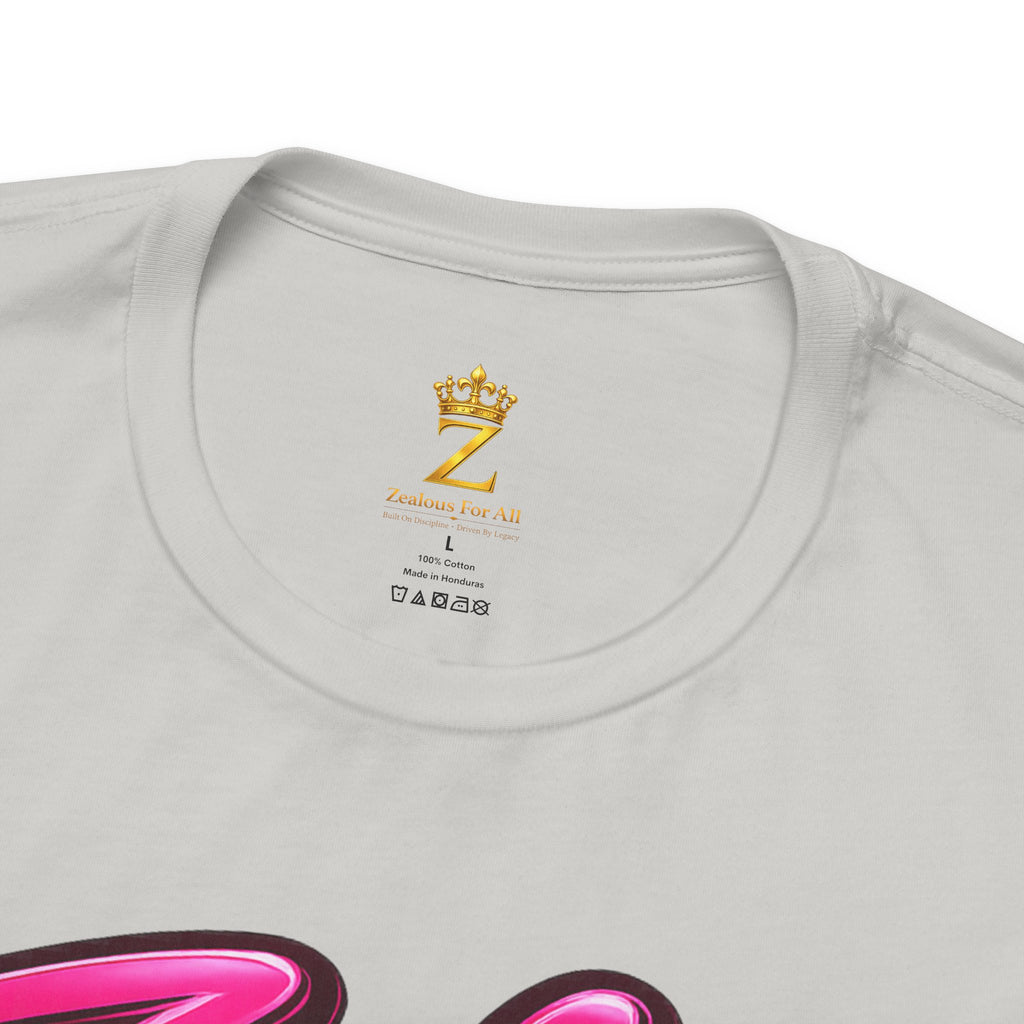 Zealous For All Graphic T-Shirt (Hot Pink Logo) Printify