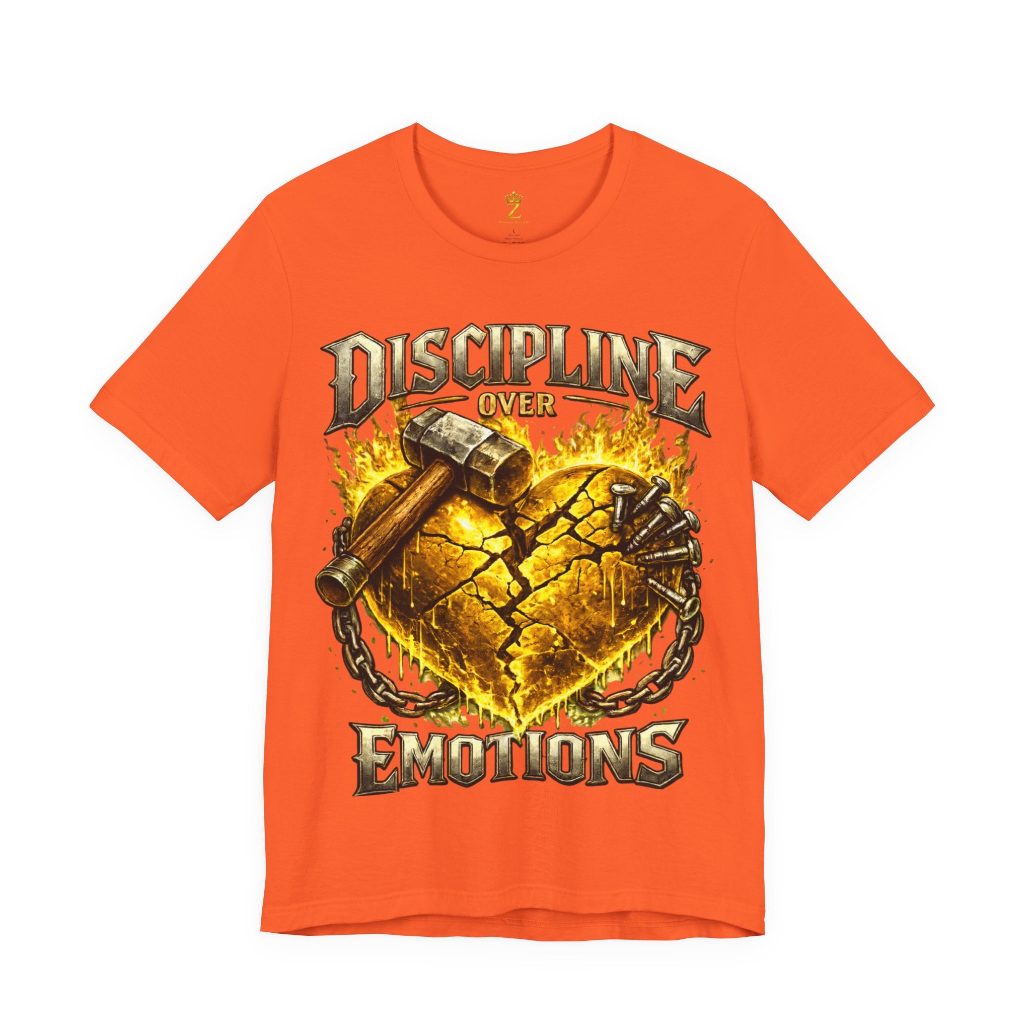 Discipline Over Emotions Premium Graphic T-Shirt (Gold Heart) Printify
