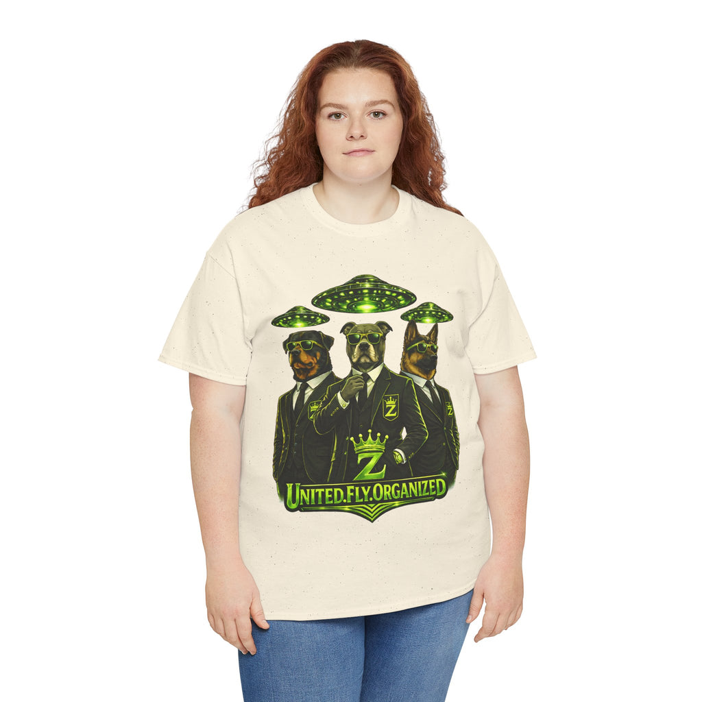 Adult "United. Fly. Organized." Graphic Tee (Lime Green) Printify