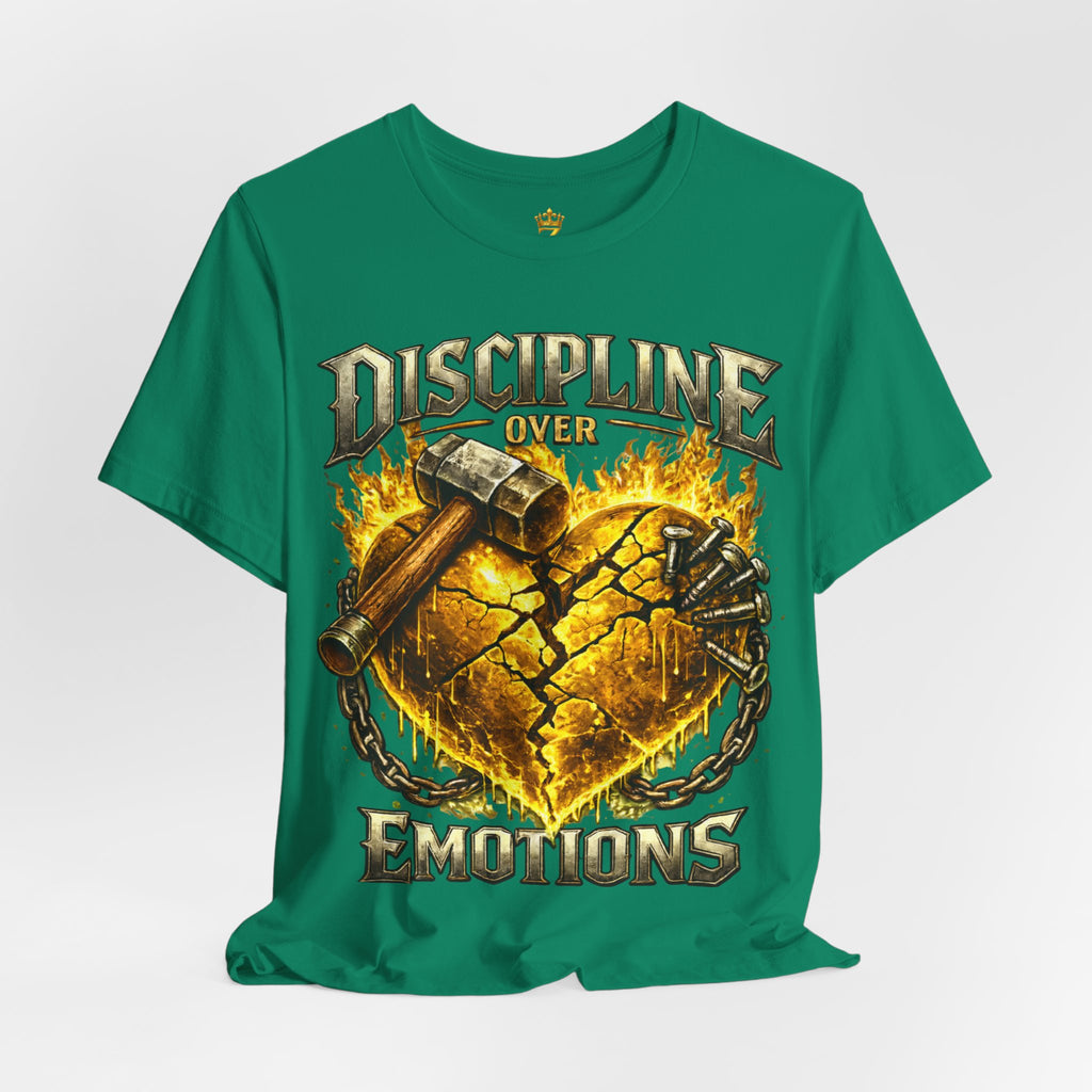 Discipline Over Emotions Premium Graphic T-Shirt (Gold Heart) Printify