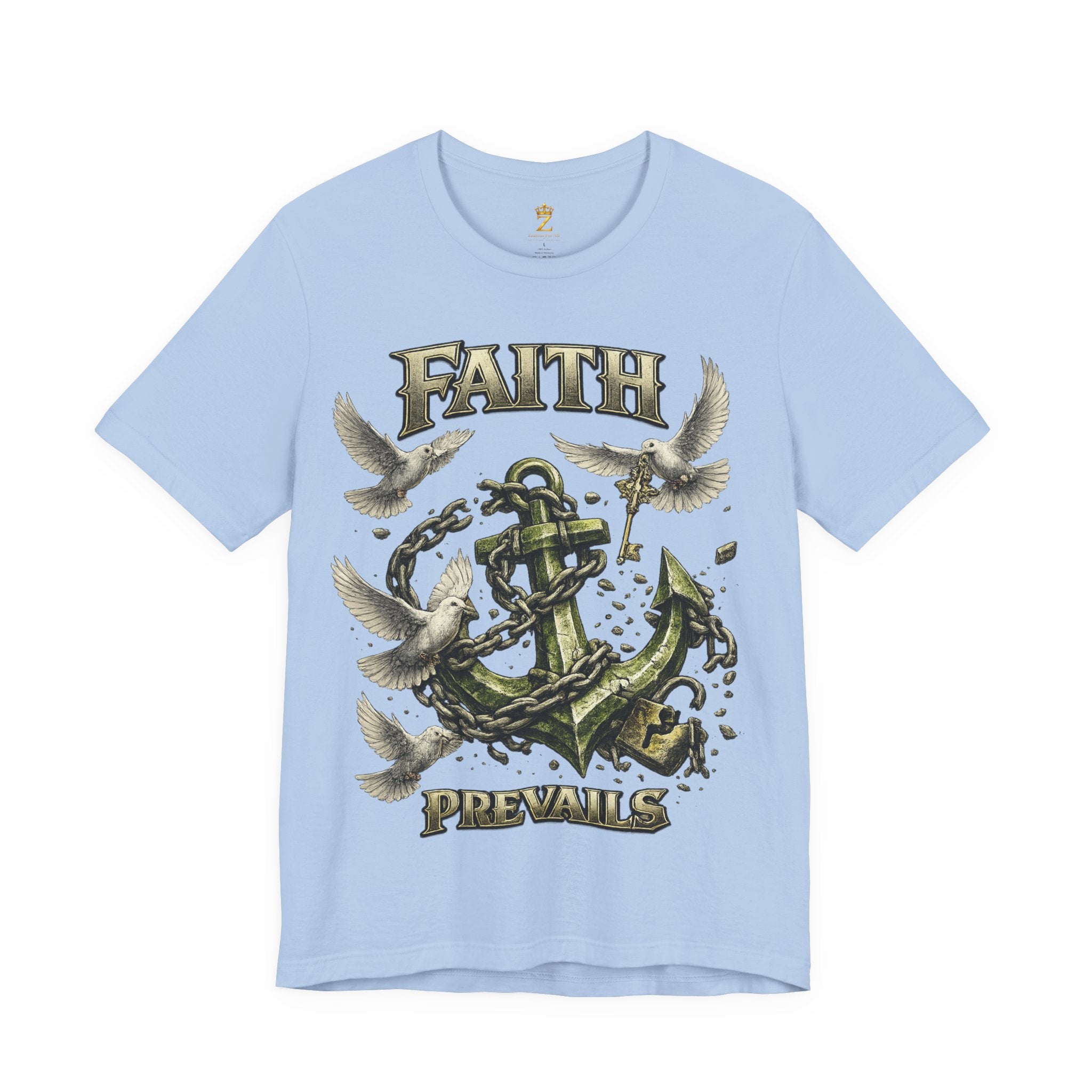 Faith Prevails T‑Shirt (Green Anchor) Printify