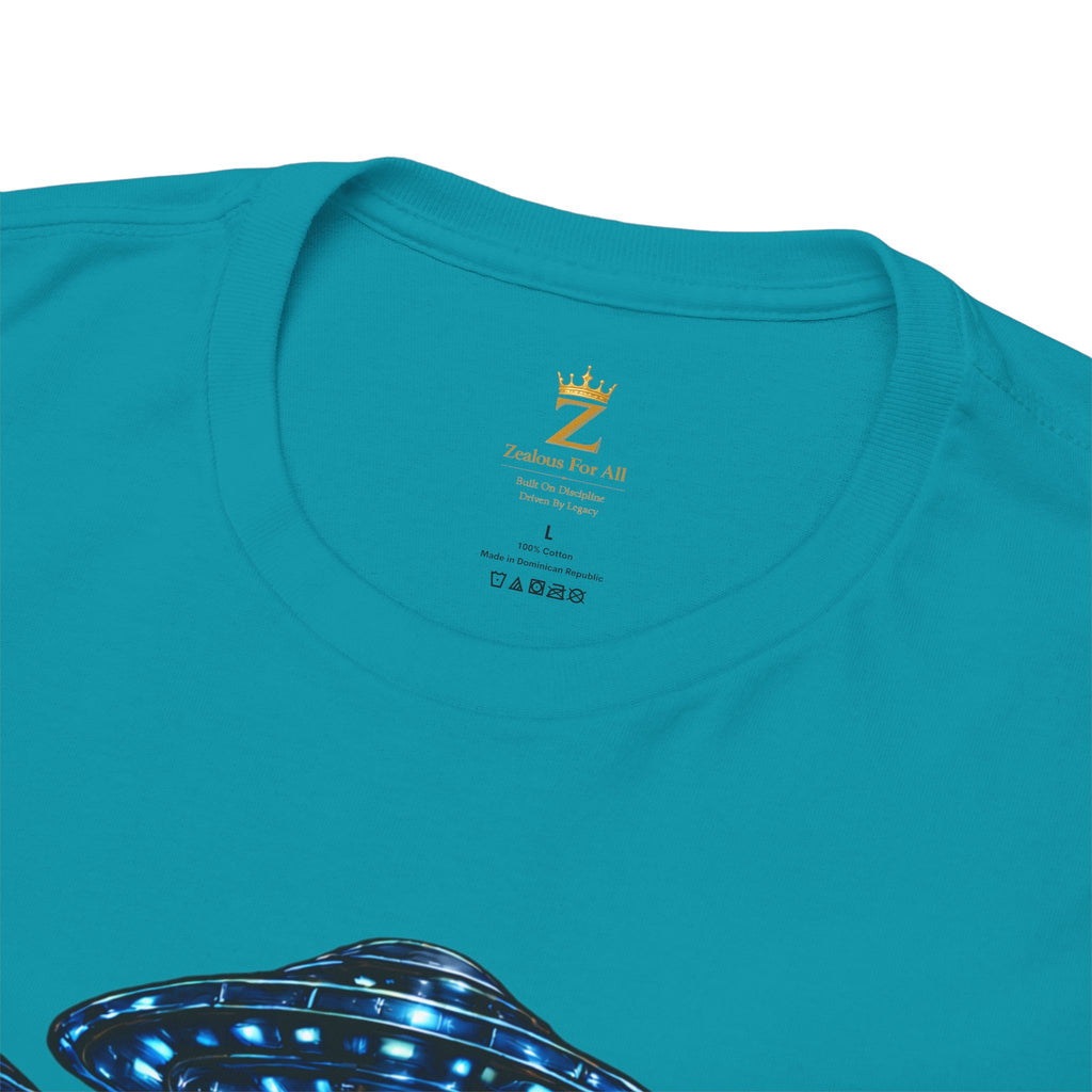 Adult "United. Fly. Organized." Graphic Tee (Blue) Printify