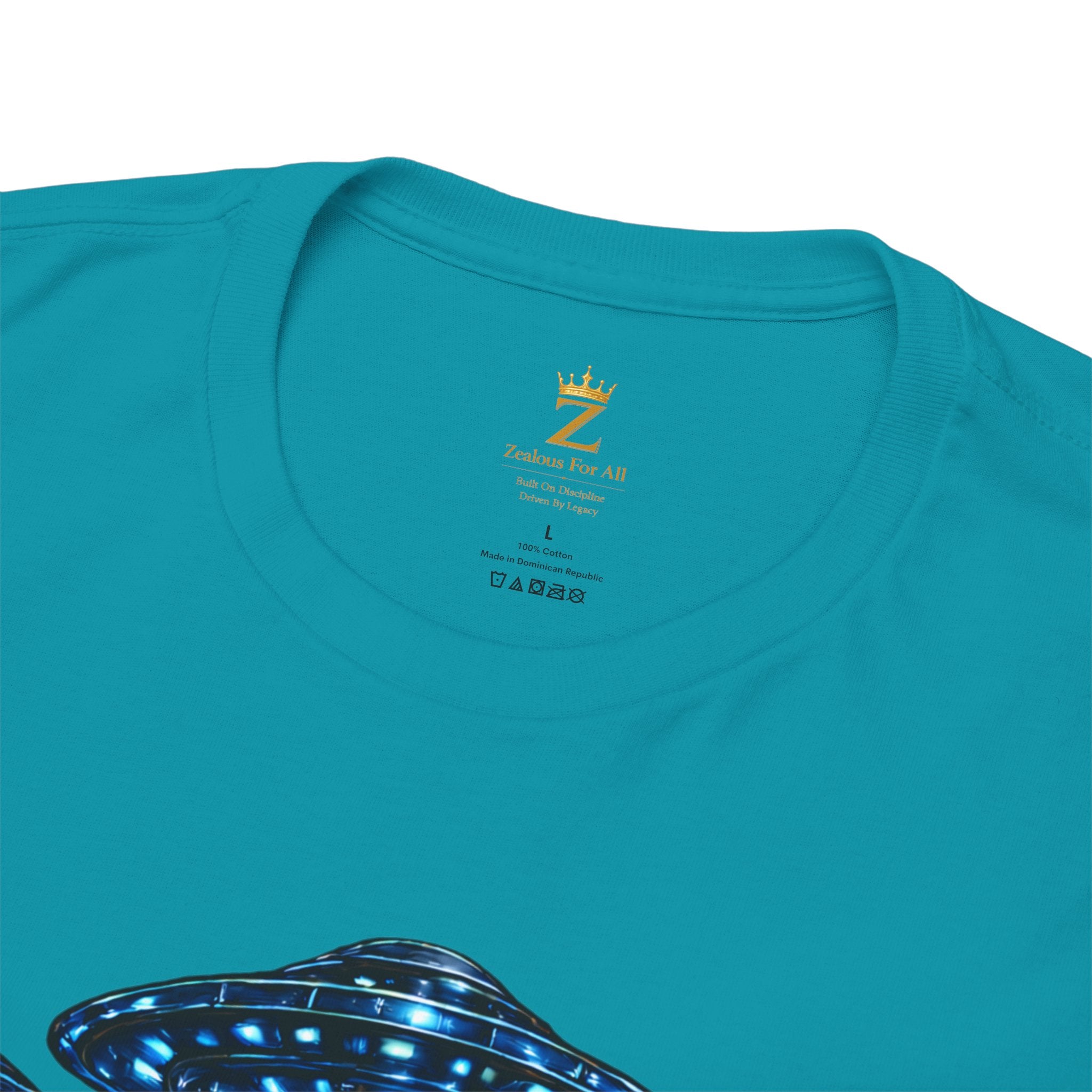 Adult "United. Fly. Organized." Graphic Tee (Blue) Printify
