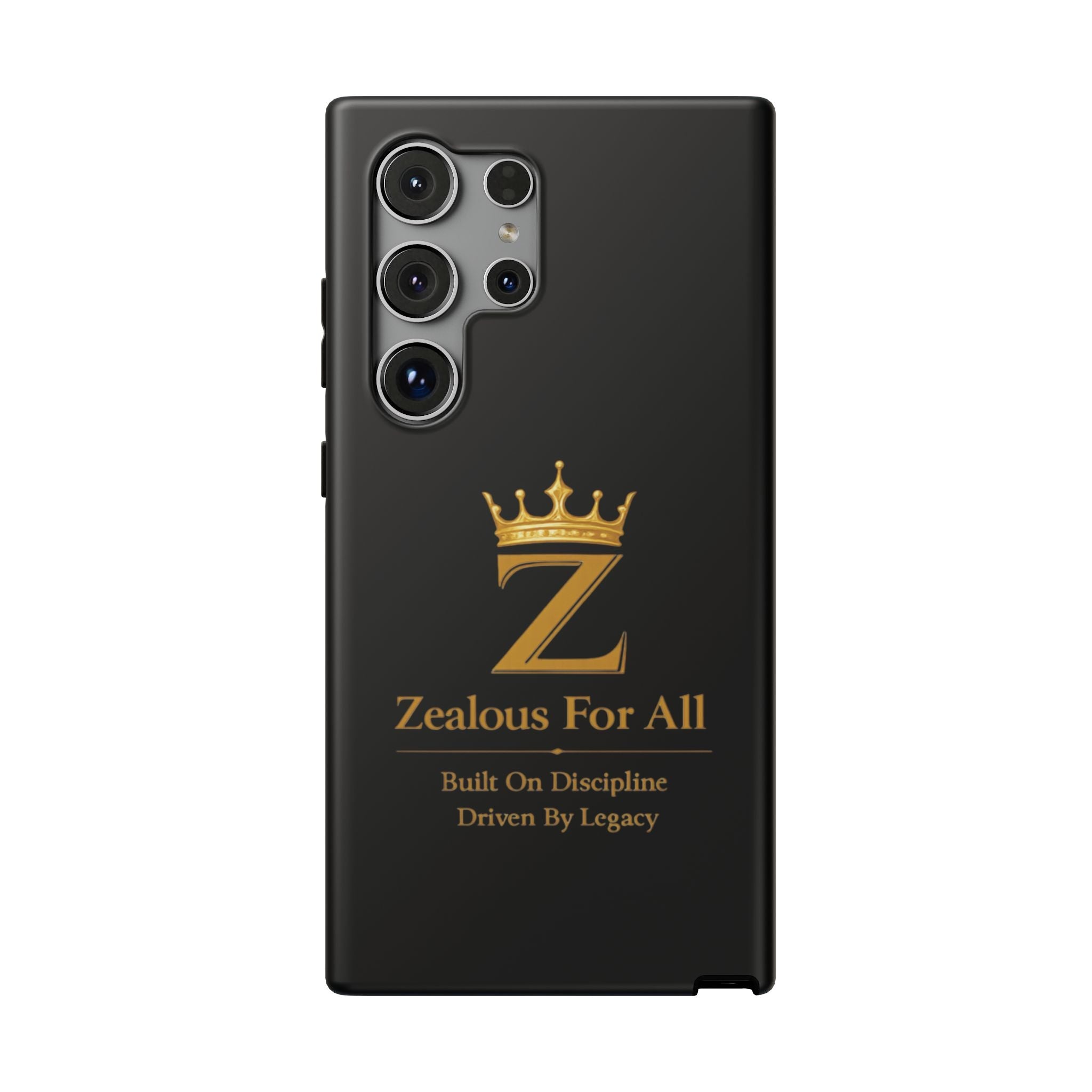 Phone Case — "Zealous For All" Gold Crown Impact-Resistant Case Printify