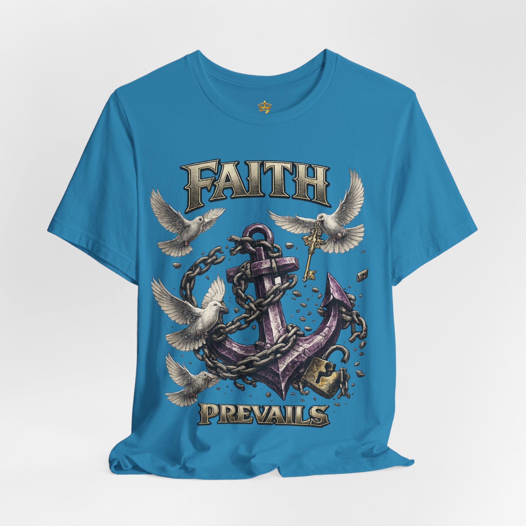 Faith Prevails T‑Shirt (Purple Anchor) Printify