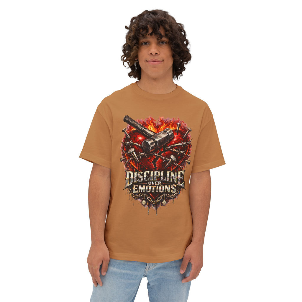 CEO CHAD EDITION *Oversized* Discipline Over Emotions Graphic Tee (Red Heart) Printify