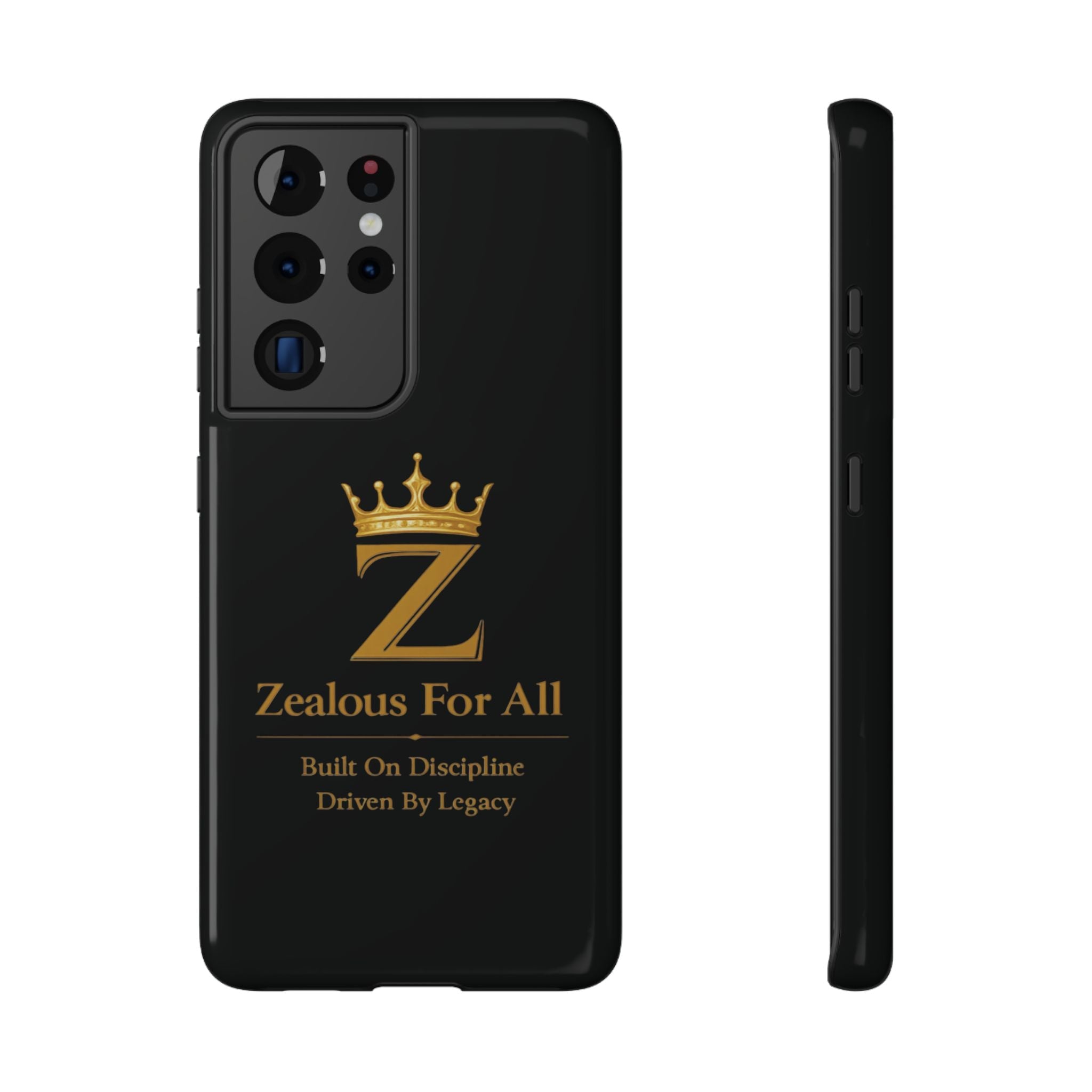 Phone Case — "Zealous For All" Gold Crown Impact-Resistant Case Printify