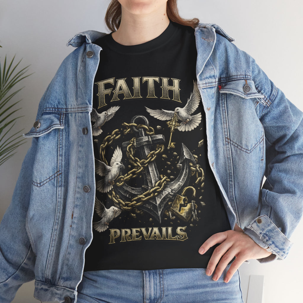 Adult Faith Prevails T‑Shirt (Black Anchor) Printify