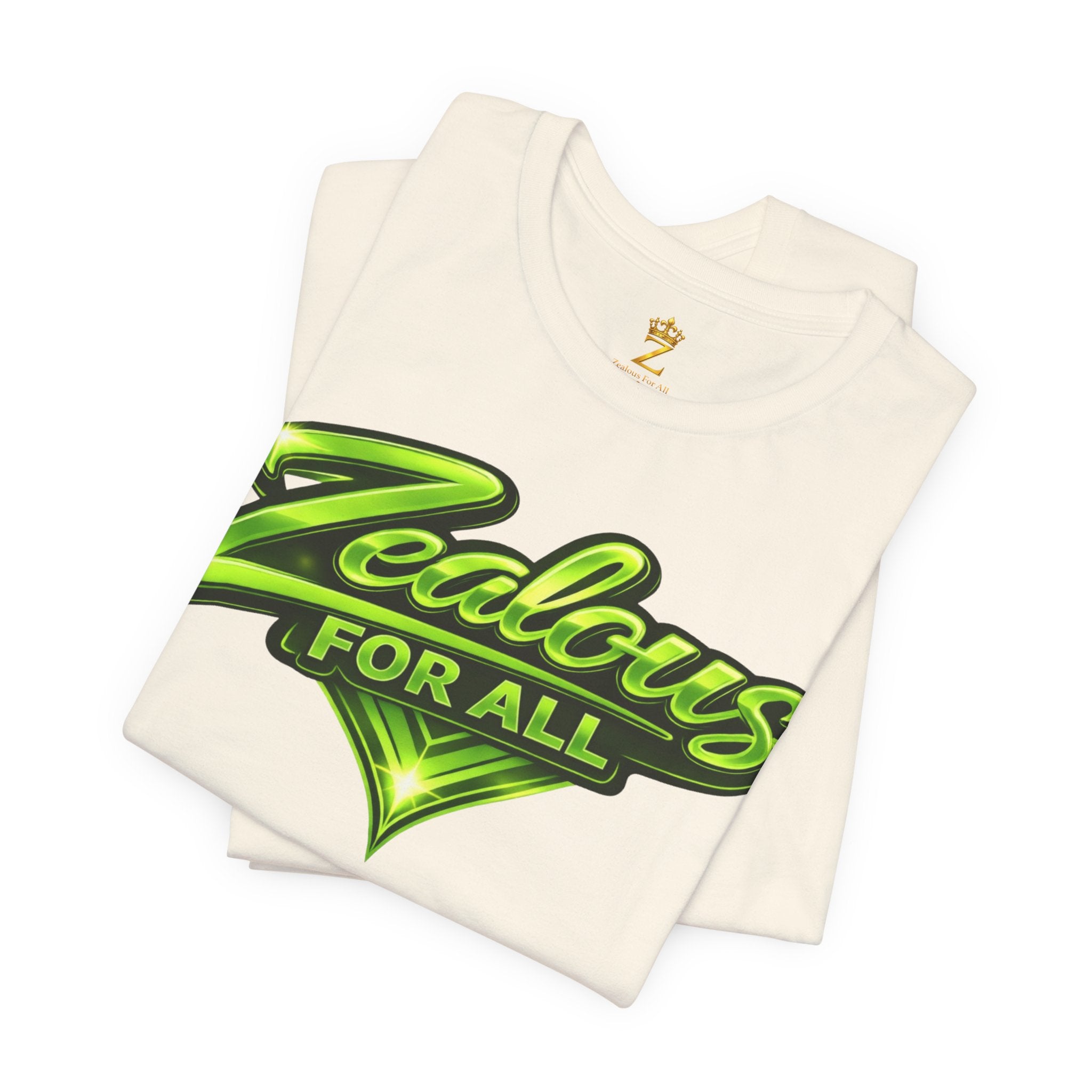 Zealous For All Graphic T-Shirt (Lime Green Logo) Printify