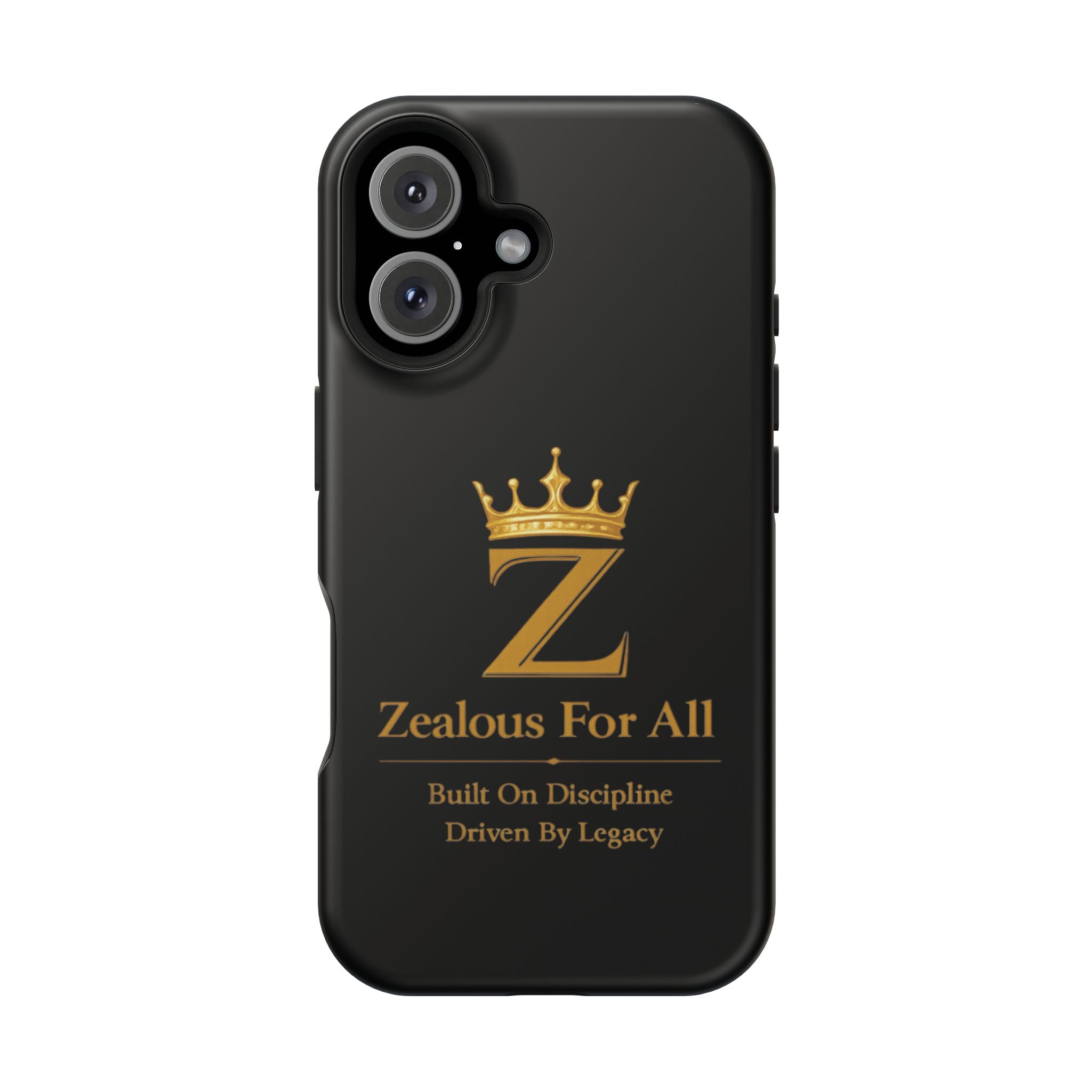 Phone Case — "Zealous For All" Gold Crown Impact-Resistant Case Printify